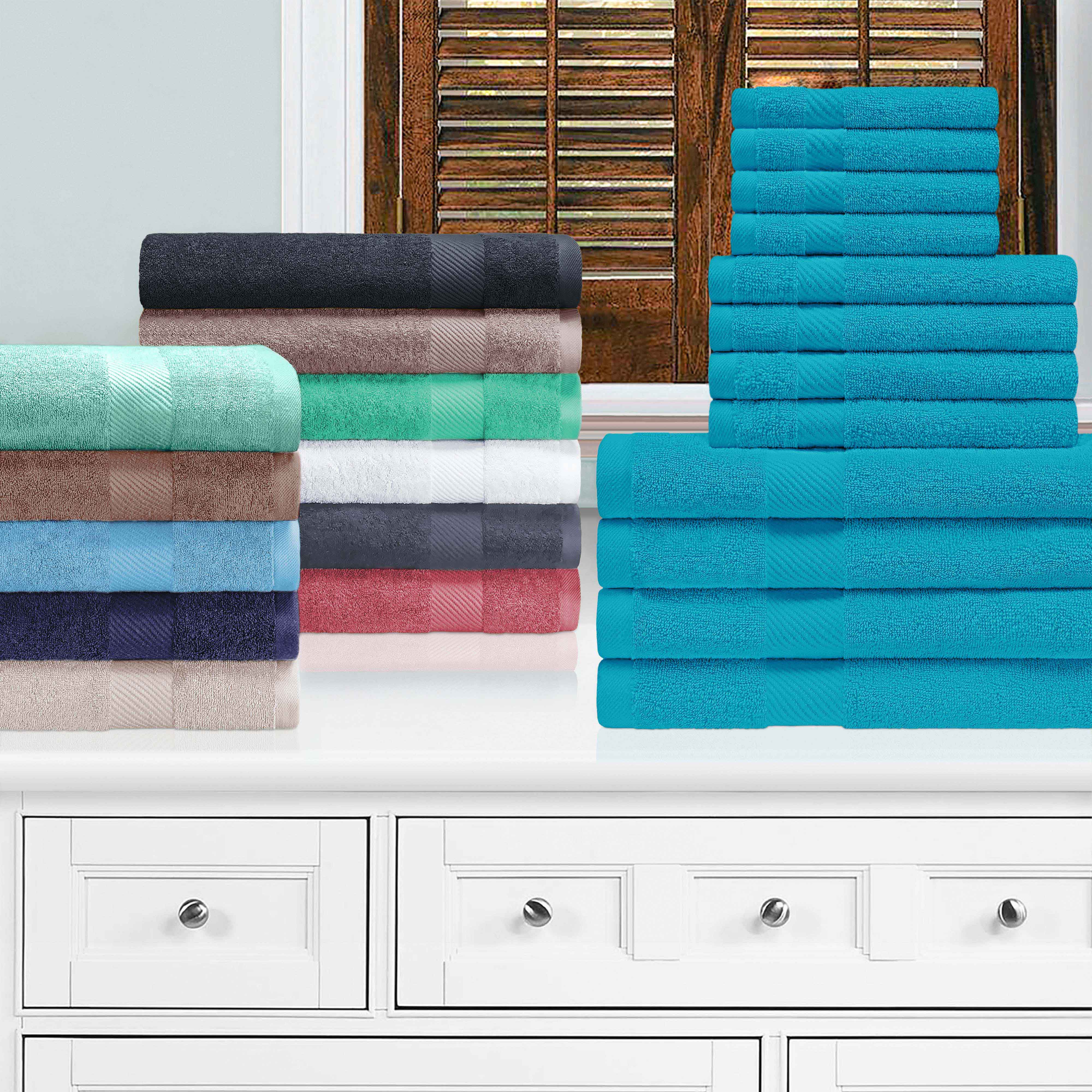 Premium 6-Piece Egyptian Cotton Hand Towel Set with Elegant Dobby Border - Soft & Absorbent for Bathroom, Kitchen, and Guest Use