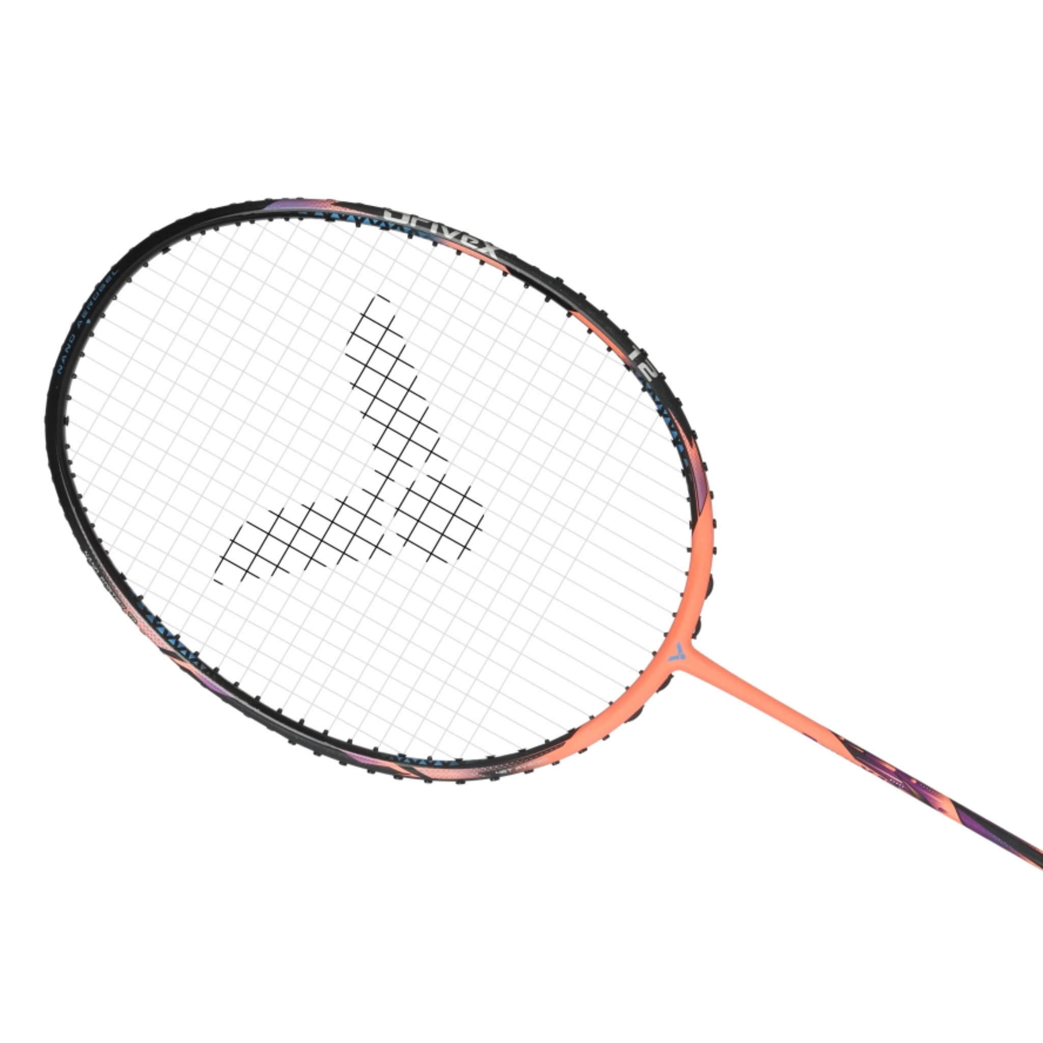 Victor DriveX 12 Unstrung Badminton Racket - Lightweight Carbon Fiber Badminton Racquet for Adults & Teens [Orange] - Perfect for Training, Competition & Recreational Play