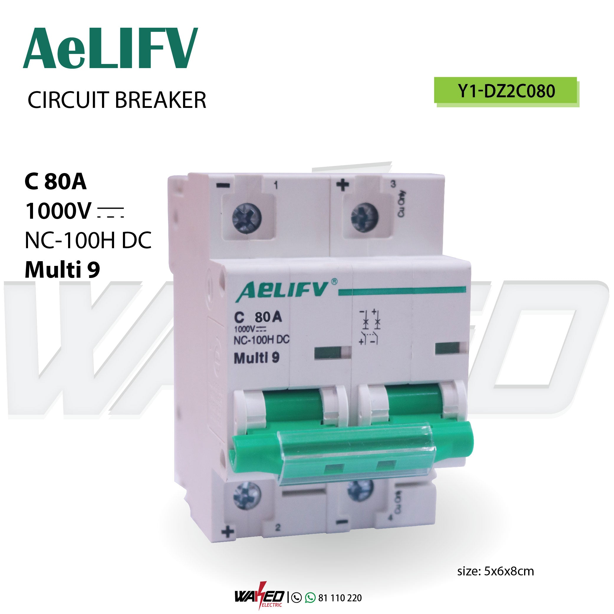 80A Circuit Breaker by AeLIFV - High Amp Electrical Safety Switch for Home, RV & Industrial Use | Overload Protection for Electrical Panels & Power Systems