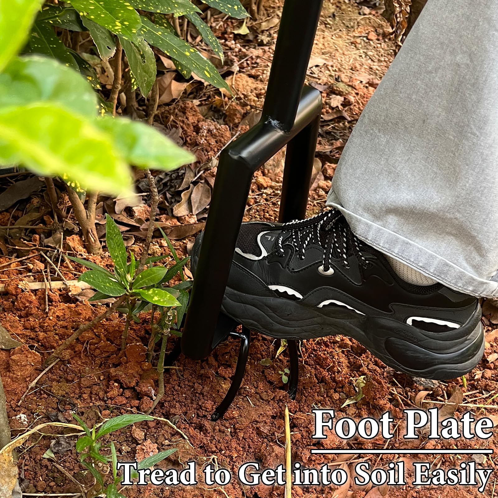 Hand Twist Tiller Garden Tool - Heavy Duty Metal Garden Claw Cultivator with Ergonomic Rubber Handle, 39