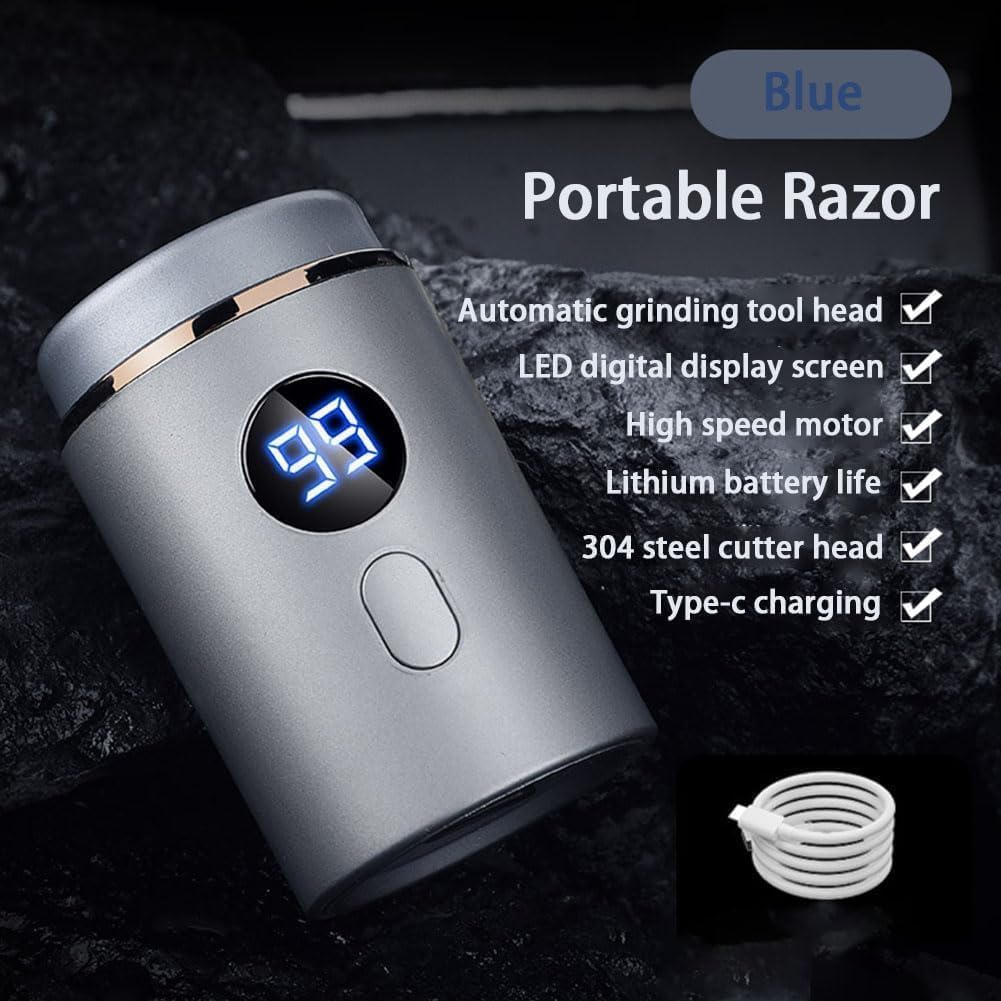 Doonai Mini Portable Electric Shaver - USB Rechargeable Waterproof Beard Trimmer for Men, Travel & Office Use | Compact Pocket Size for Home, Gym & Business Trips (Green)