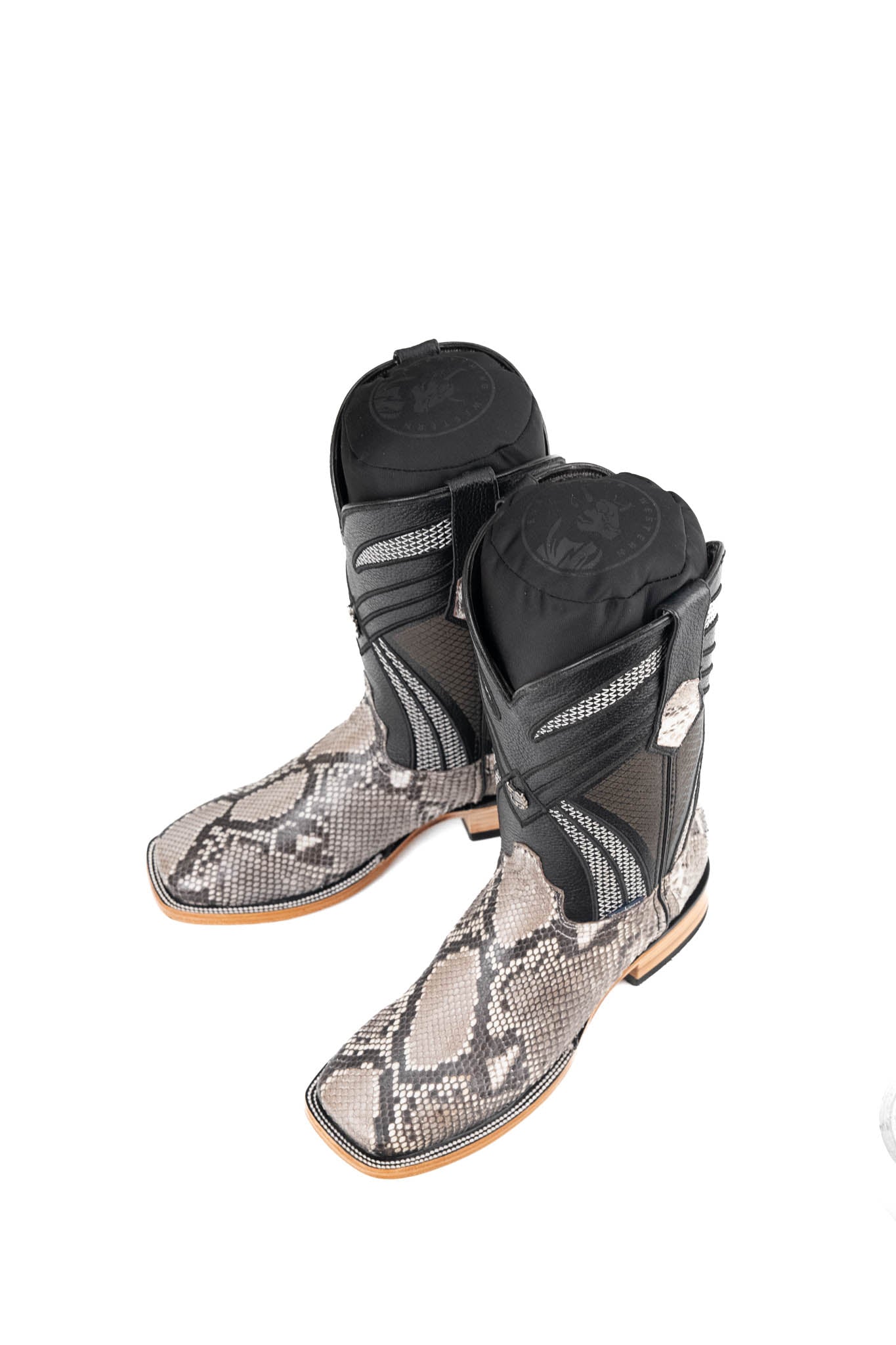 Monroe Python Belly Exotic Square Toe Cowboy Boots for Men - Western Style Leather Boots for Rodeo, Country Dancing & Outdoor Adventures