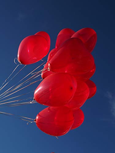 20x30 Inch Romantic Love Heart Balloons Laminated Poster - Bright Colors & Vivid Imagery for Home Decor, Bedroom, Living Room - Perfect Gift for Couples, Anniversaries & Valentine's Day