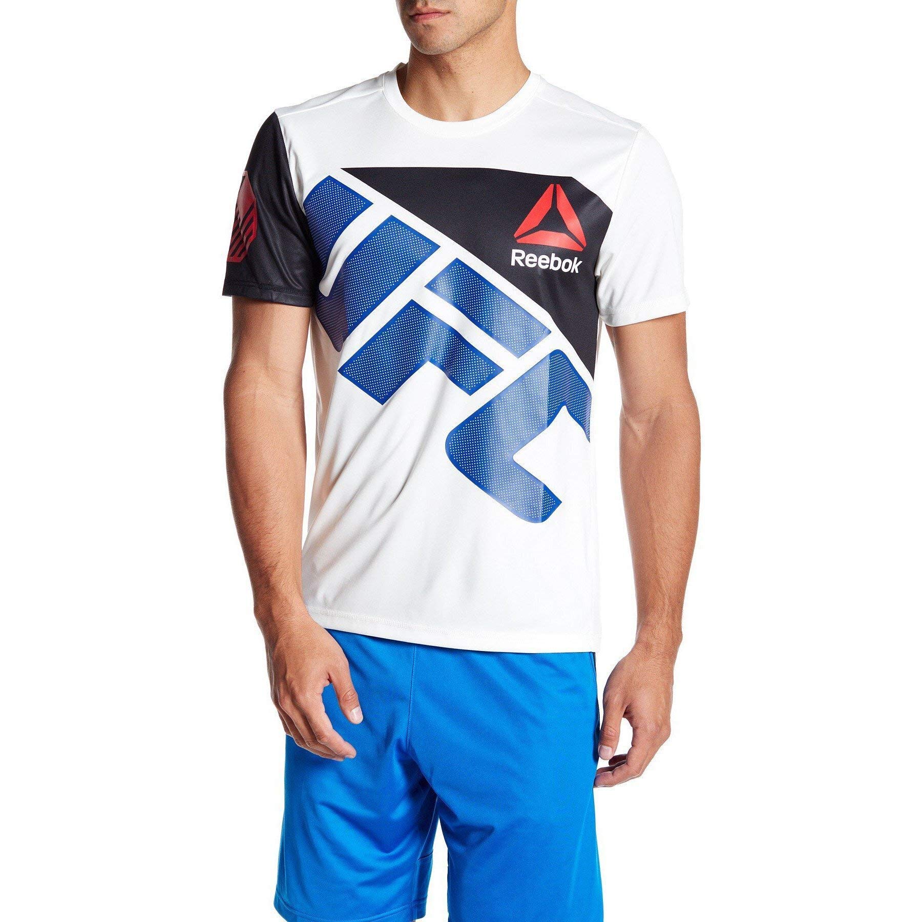 Reebok Men's Anthony Pettis UFC MMA Training Jersey - Chalk/Black - Size Large - Perfect for MMA Training, UFC Fan Gear & Sports Apparel Collection