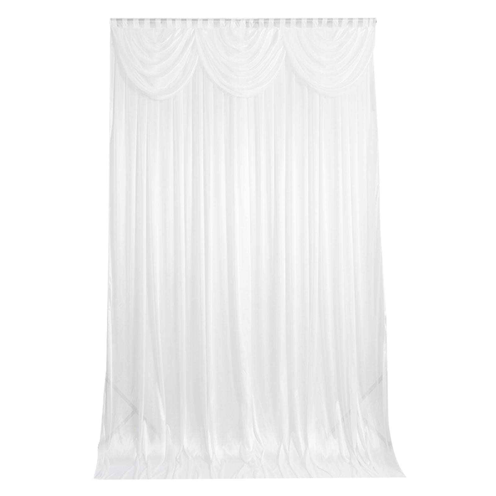 AMLESO Elegant White Backdrop Curtain - Decorative Drape for Weddings, Anniversaries, Graduations & Party Decor | Perfect for Photo Booths, Stage Backgrounds & Event Venue Decorations