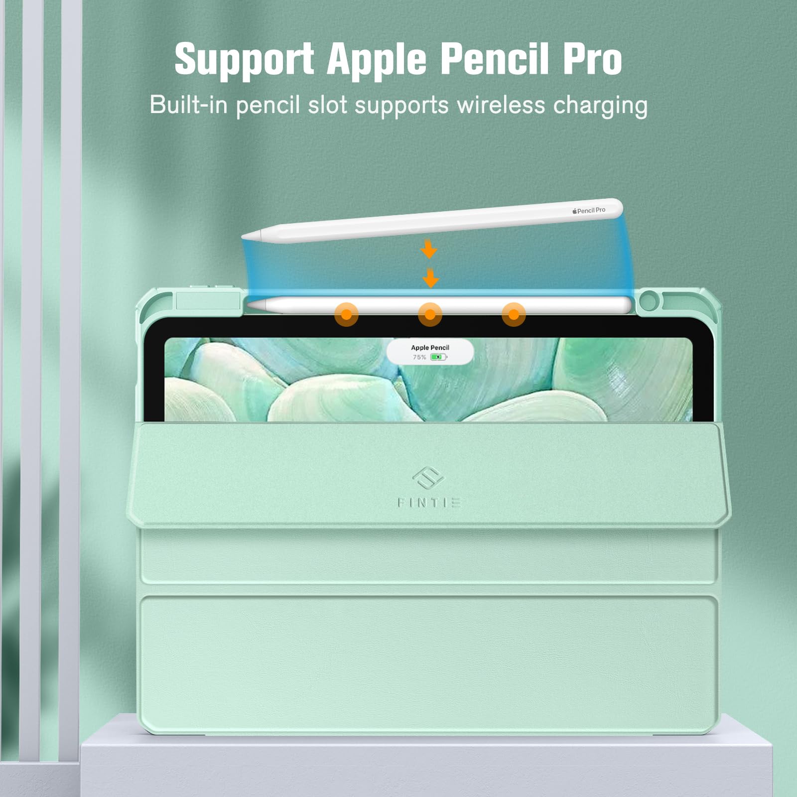 FINTIE Hybrid Shockproof Case for iPad Air 11 Inch (M3 2025/M2 2024) & 5th/4th Gen (2022/2020) - Slim Clear Protective Cover with Apple Pencil Holder & Auto Wake/Sleep Feature - Green | Perfect for Work, School & Travel Protection