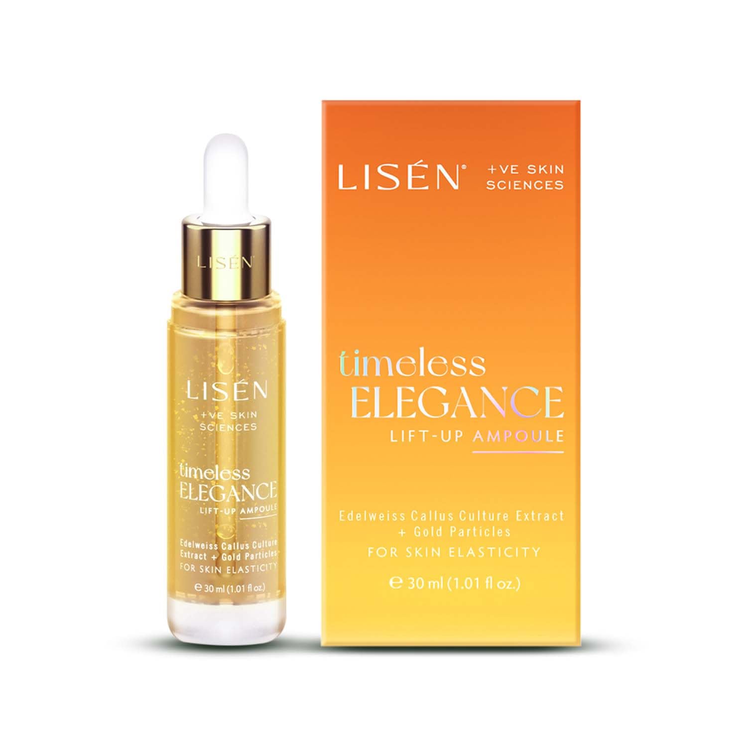 LISEN Anti-Wrinkle & Anti-Aging Face Serum with Peptides, Ceramides, Adenosine & Gold Particles | Timeless Elegance Skin Ampoule for Men & Women | SLS & Paraben Free | Korean Skincare | 30ml | Perfect for Night Routine & Daily Hydration