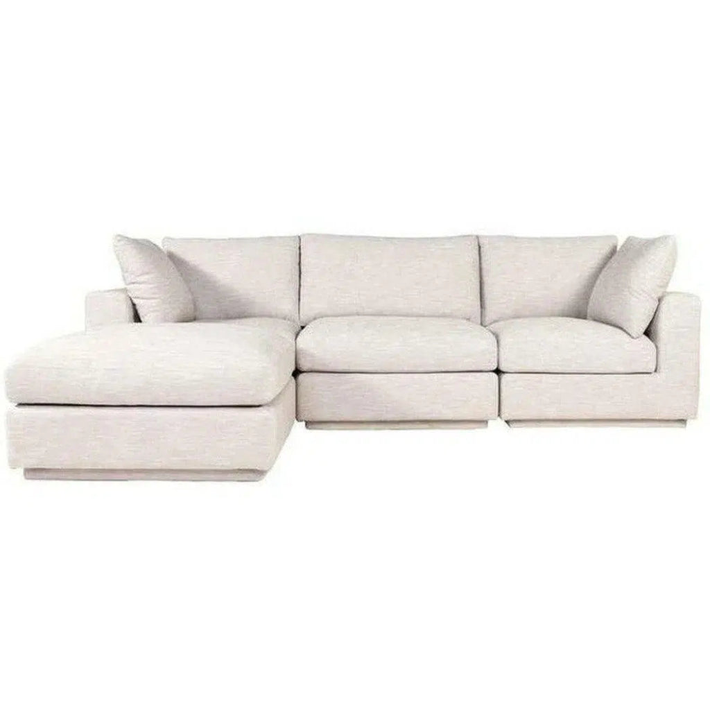 4-Piece Grey Modular Scandinavian Sofa Set - Modern Sectional Couch for Living Room, Lounge & Small Spaces