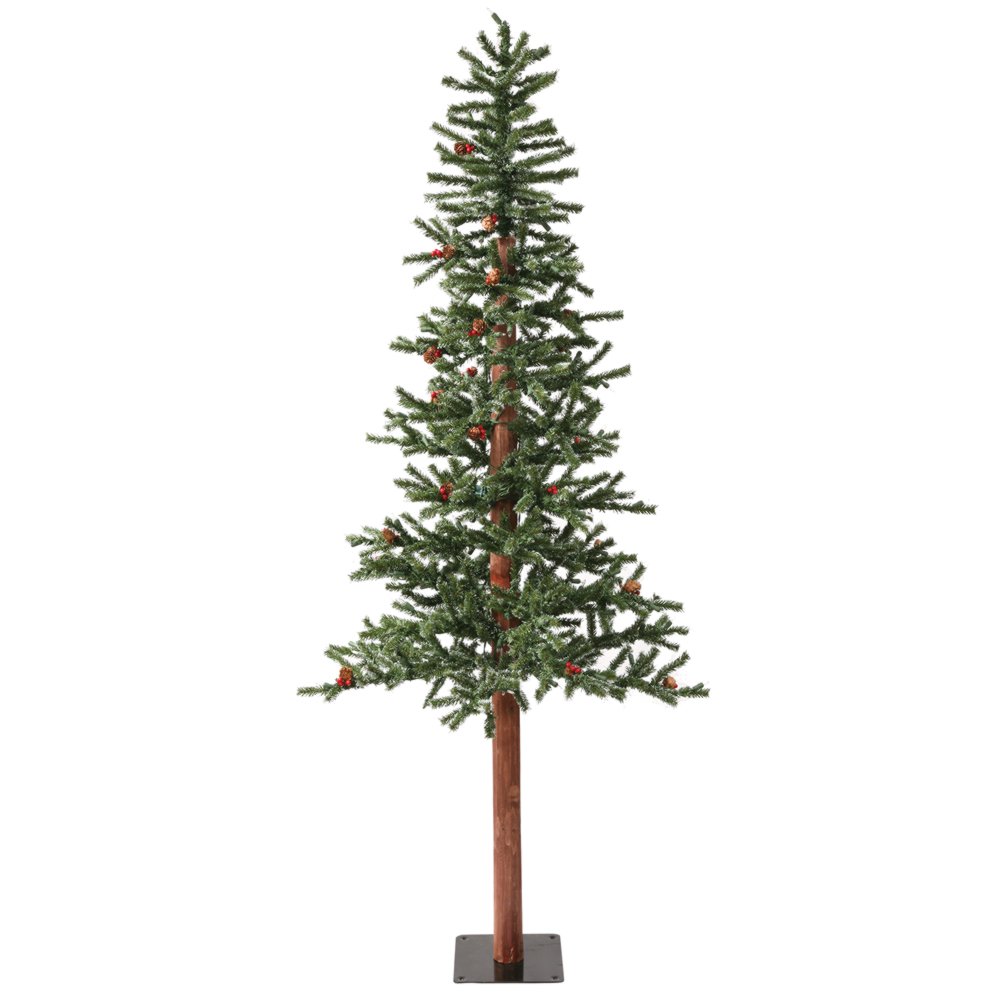 Vickerman 6ft Frosted Alpine Berry Artificial Christmas Tree with 250 Warm White LED Lights - Perfect for Holiday Decor, Living Room Centerpiece & Festive Home Ambiance
