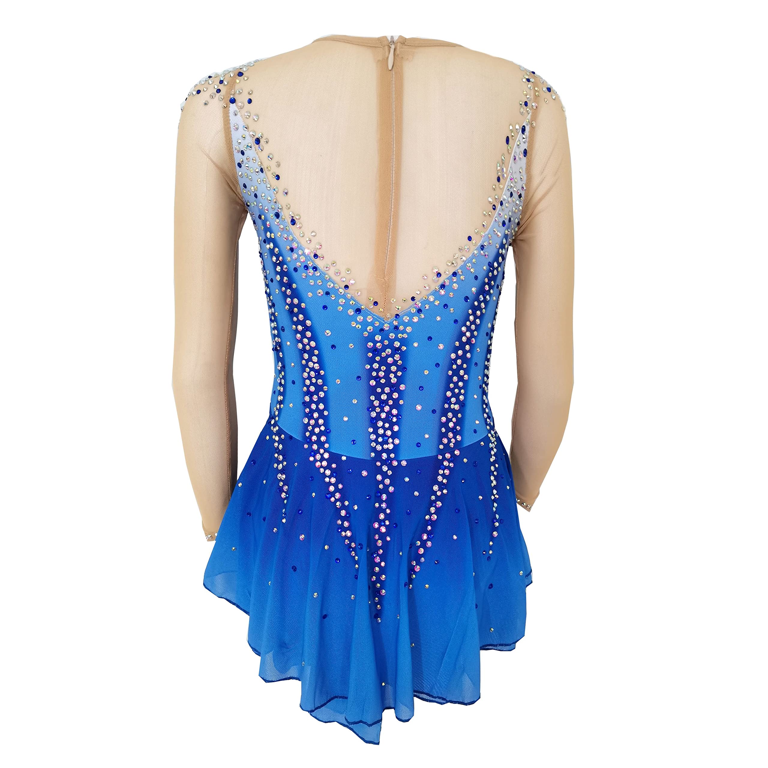 Girls & Women's Ice Figure Skating Dress - Blue Gradient Competition Costume for Performances & Shows | Perfect for Ice Shows, Competitions & Practice