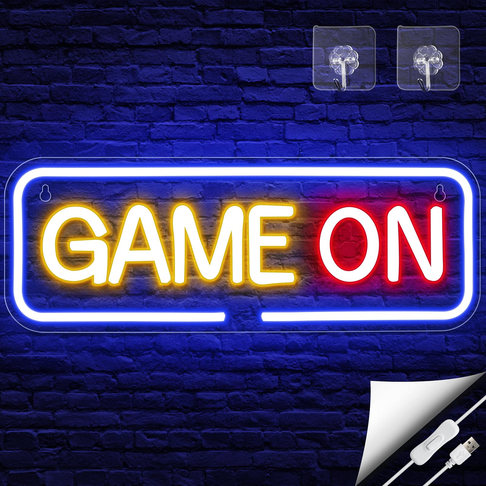 Arrinew Gaming LED Neon Sign - USB Powered Colorful Wall Decor for Gamer Room, Teen Boys Bedroom & Man Cave | Perfect Gift for Gamers & Party Supplies (15.7x5.7 Inch) - Ideal for Gaming Setups, Birthday Parties & Home Decor