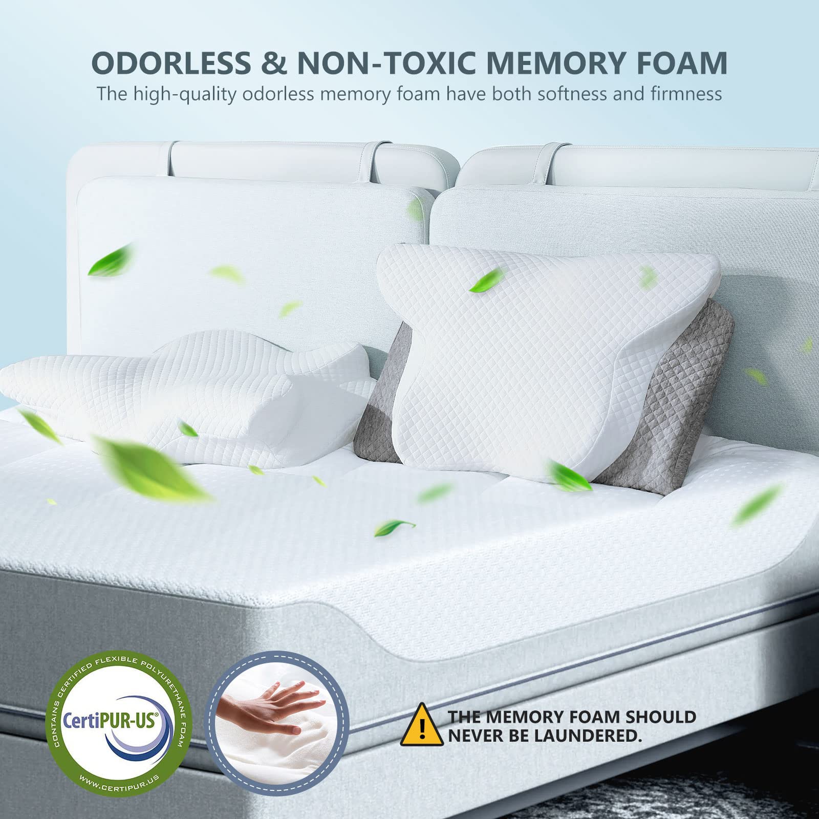ZAMAT Adjustable Cervical Memory Foam Pillow for Neck Pain Relief - Orthopedic Bed Pillow for Side, Back & Stomach Sleepers - Ergonomic Support for Better Sleep & Posture - Perfect for Home, Travel & Office Use