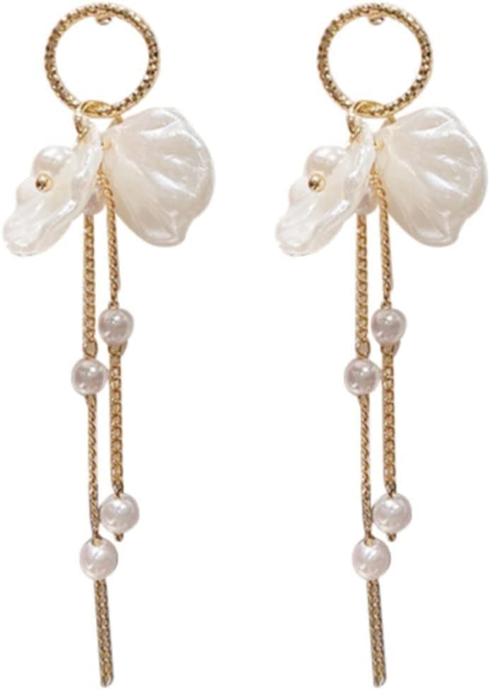 AGOUNOD Stylish Ball Stud Earrings - Trendy Cross Dangle Earrings for Women | Fashion Jewelry for Casual & Party Wear (White, One Size) - Perfect for Denim Outfits, Office & Night Out