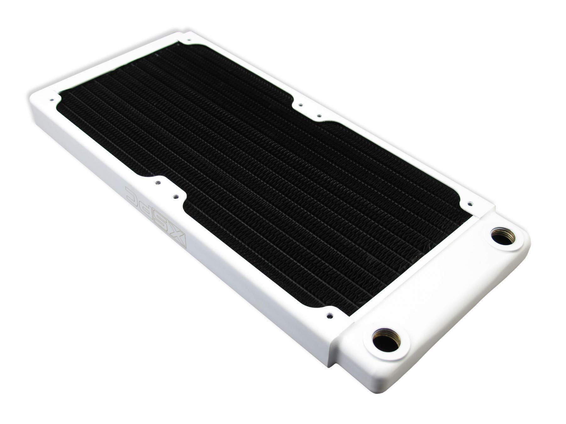 XSPC TX240 Ultra Thin Dual 120mm Radiator for PC Water Cooling - High Performance Slim Design with Dual Fan Support - Perfect for SFF Builds, Gaming Rigs & Custom Loop Systems (White)