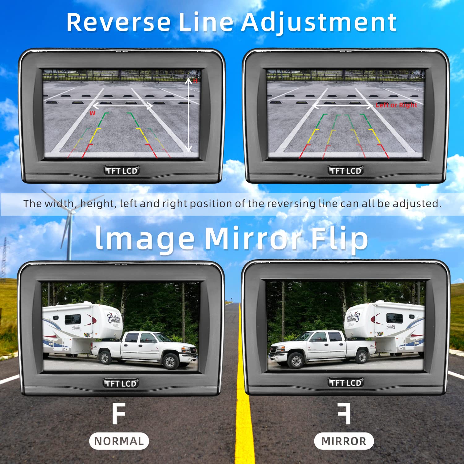 4.3 Inch WiFi Wireless Magnetic Hitch Camera with LCD Monitor - Backup Rear View System for Gooseneck Trailers, Horse Trailers, Boats, RVs & Campers | Battery Powered Portable Kit for Safe Parking & Towing