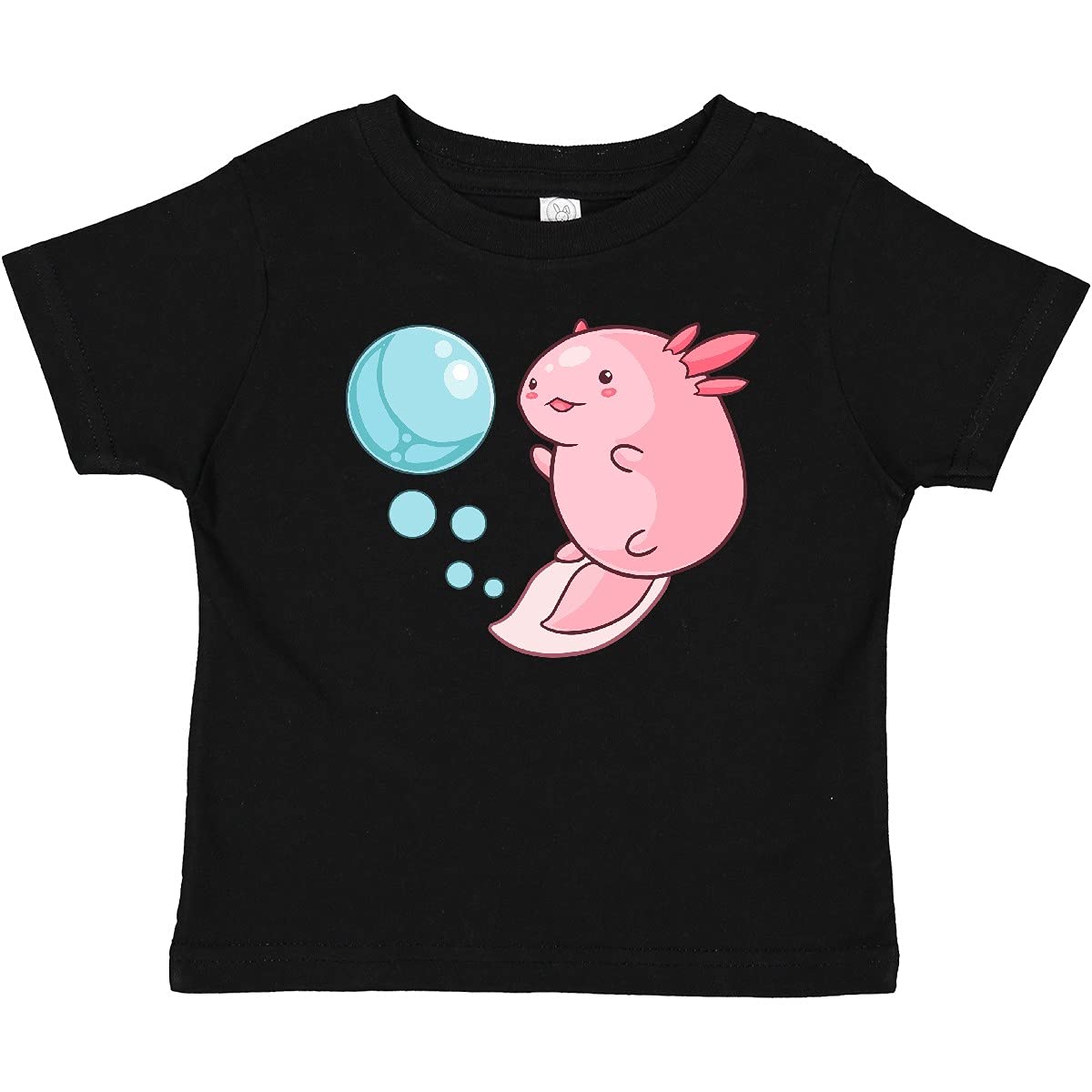 Cute Axolotl and Bubbles Heart Print Baby T-Shirt | Soft Cotton Infant Bodysuit | Perfect for Playdates, Photoshoots & Gifts