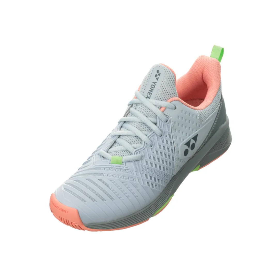 Yonex Power Cushion Sonicage 3 Women's Tennis Shoes for All Court Surfaces - Light Blue & Pink - Perfect for Training, Matches & Casual Wear