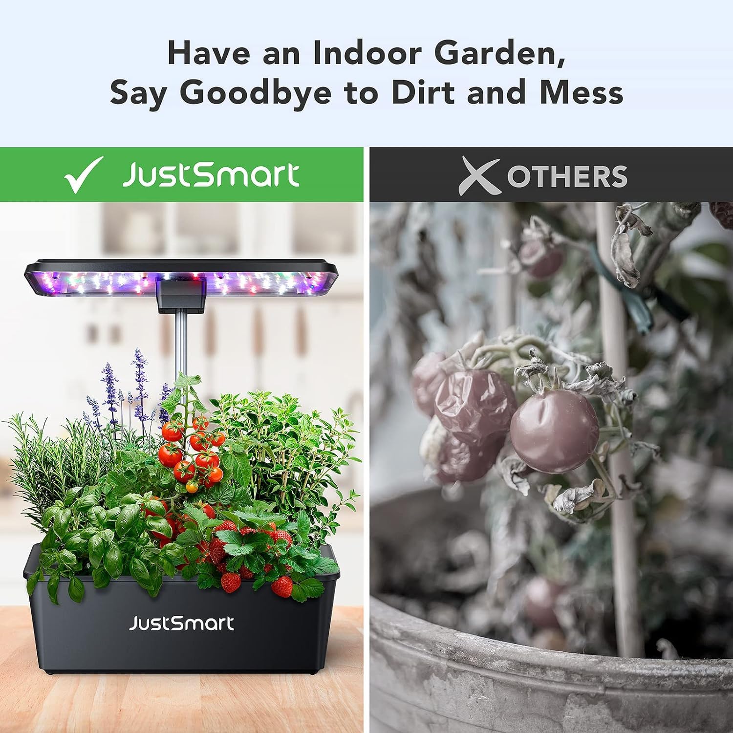 GARVEE 12 Pod Hydroponic Growing System Indoor Garden Kit with 24W 5-Color LED Grow Light for Herbs, Vegetables & Flowers - Perfect for Home, Kitchen & Small Space Gardening