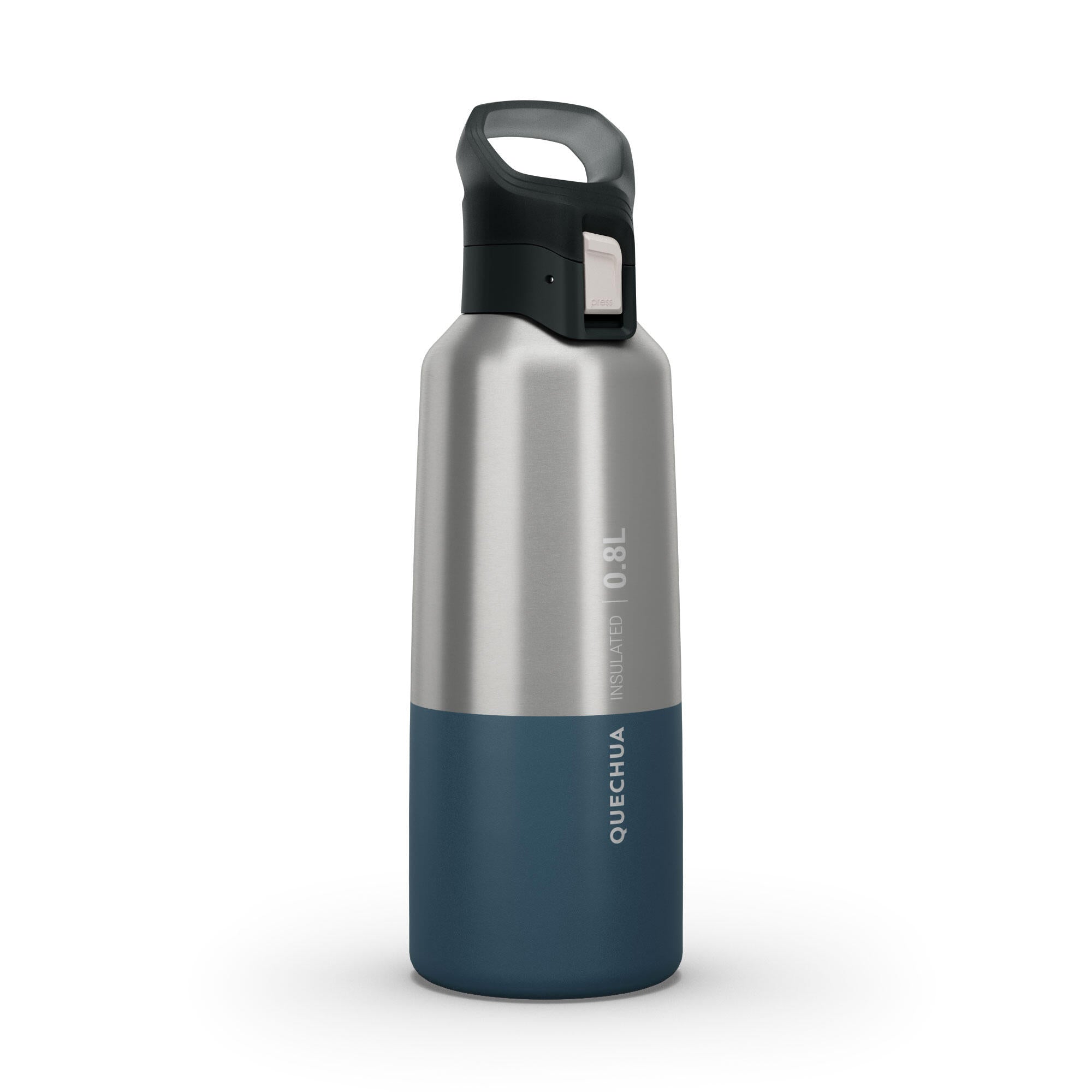 Quechua MH900 Double Wall Insulated 800ml Stainless Steel Water Bottle - Keeps Drinks Hot/Cold for Hours - Perfect for Hiking, Camping & Outdoor Adventures