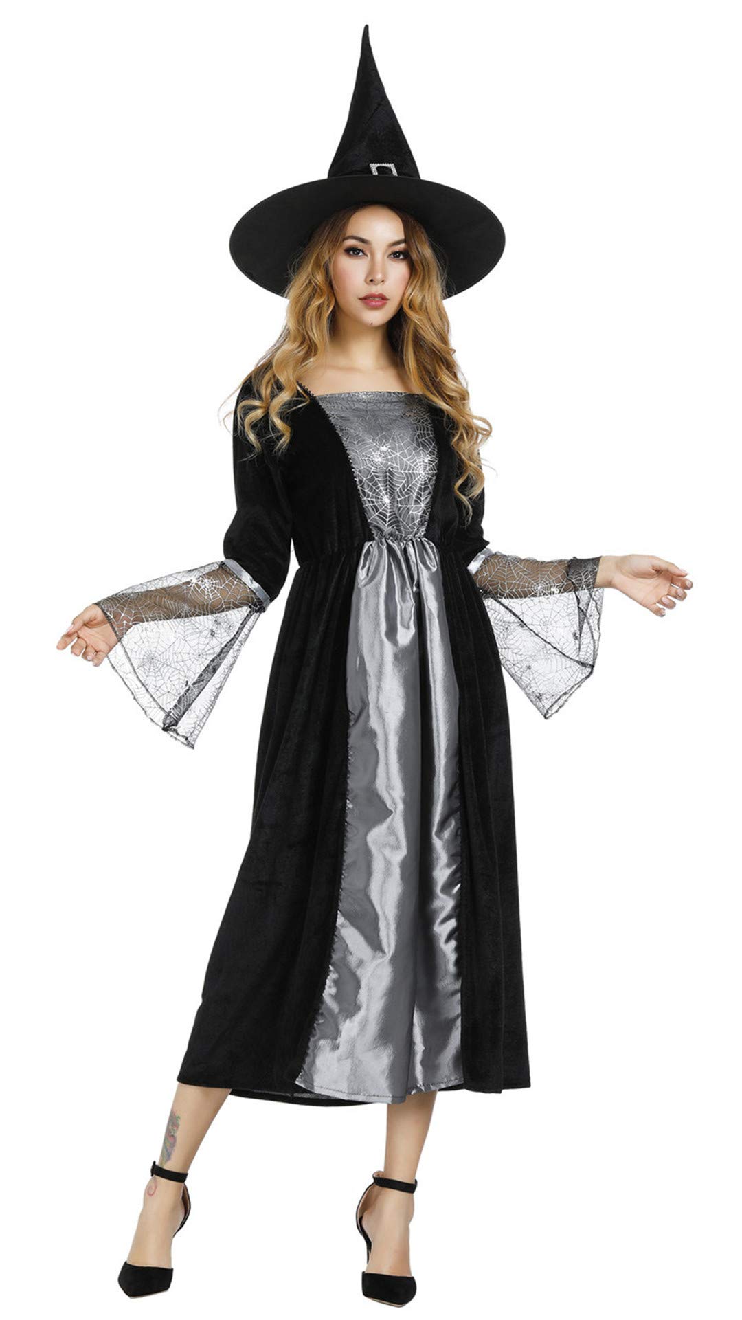 Haorugut Wicked Witch Costume for Women - Elegant Sorceress Dress for Halloween, Cosplay & Themed Parties | Perfect for Witch-Themed Events & Costume Contests