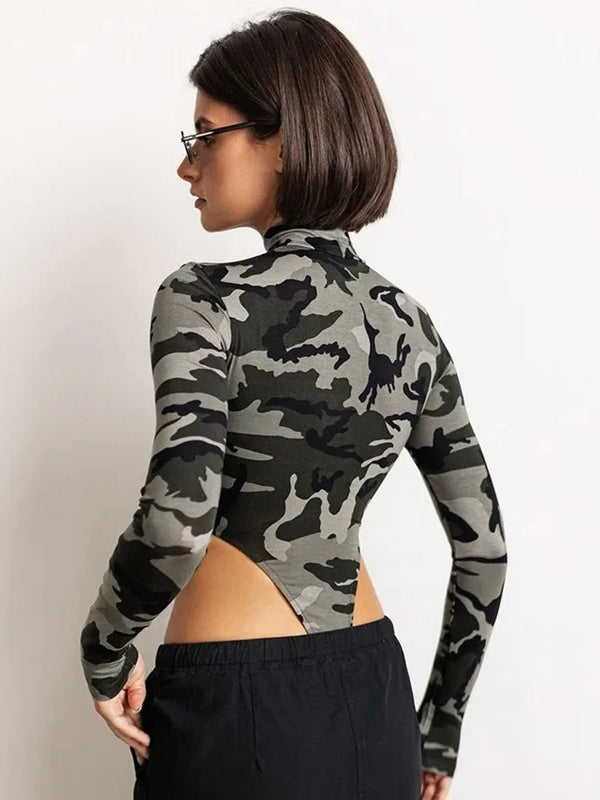 ZASUWA Women's Sexy Camouflage Bodysuit - Stretchy Lingerie for Date Night & Boudoir Photography | Plus Size Available