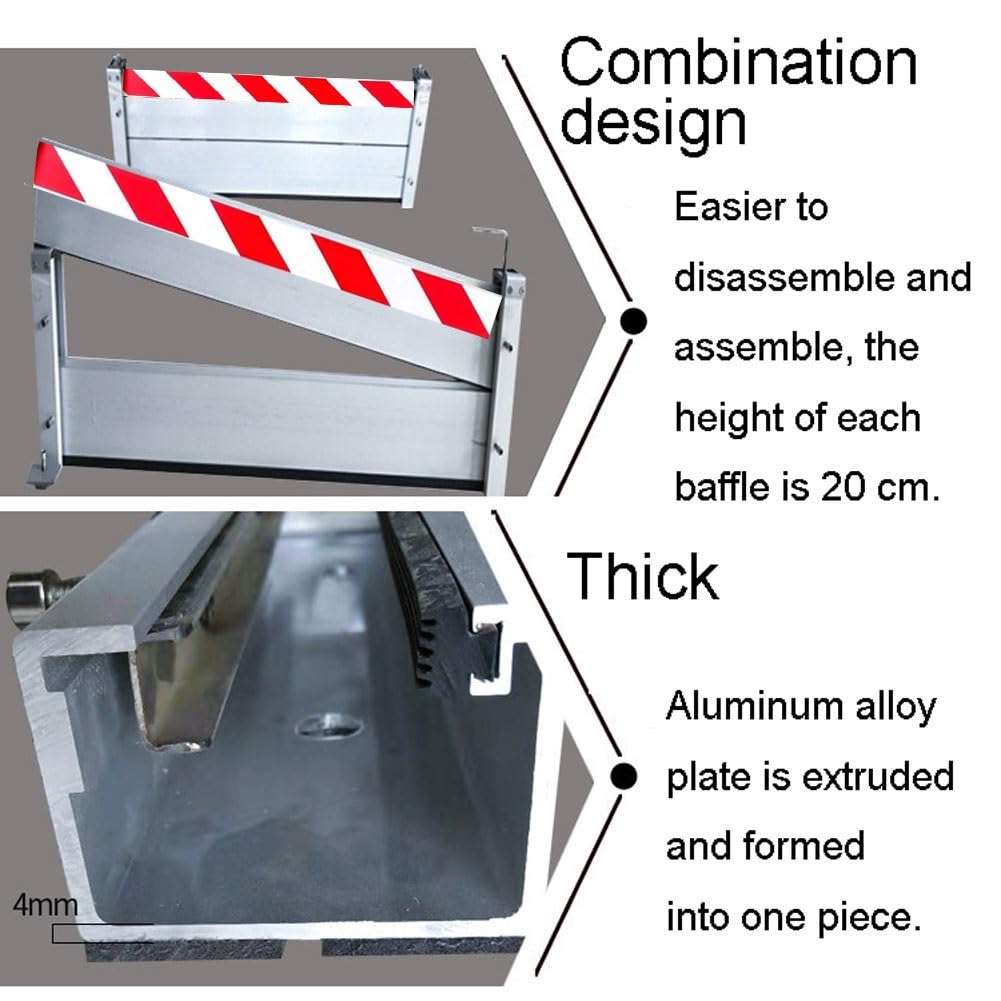 Detachable Reusable Flood Barrier for Garage Doors, Windows & Yards - Water Stopper, Temporary Dams for Flood Protection - Ideal for Storm Season, Basement Flooding & Emergency Preparedness (HXQSL)