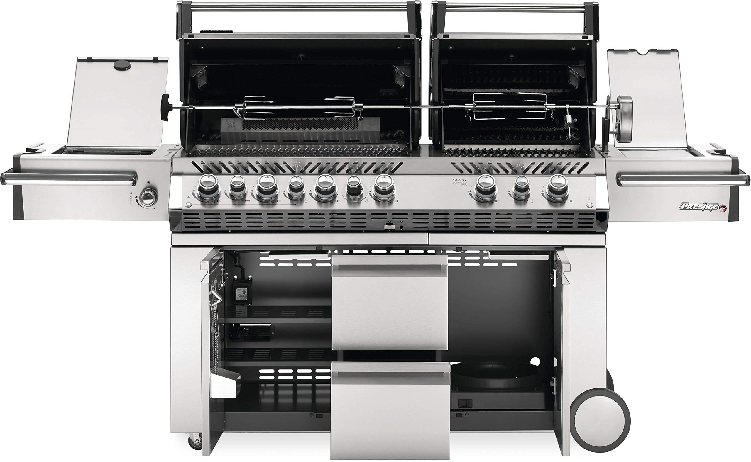 Napoleon PRO825RSBIPSS-3 Prestige PRO 825 RSBI Stainless Steel Propane Gas Grill with Infrared Rear & Bottom Burner - Perfect for Backyard BBQs, Outdoor Cooking & Patio Entertaining