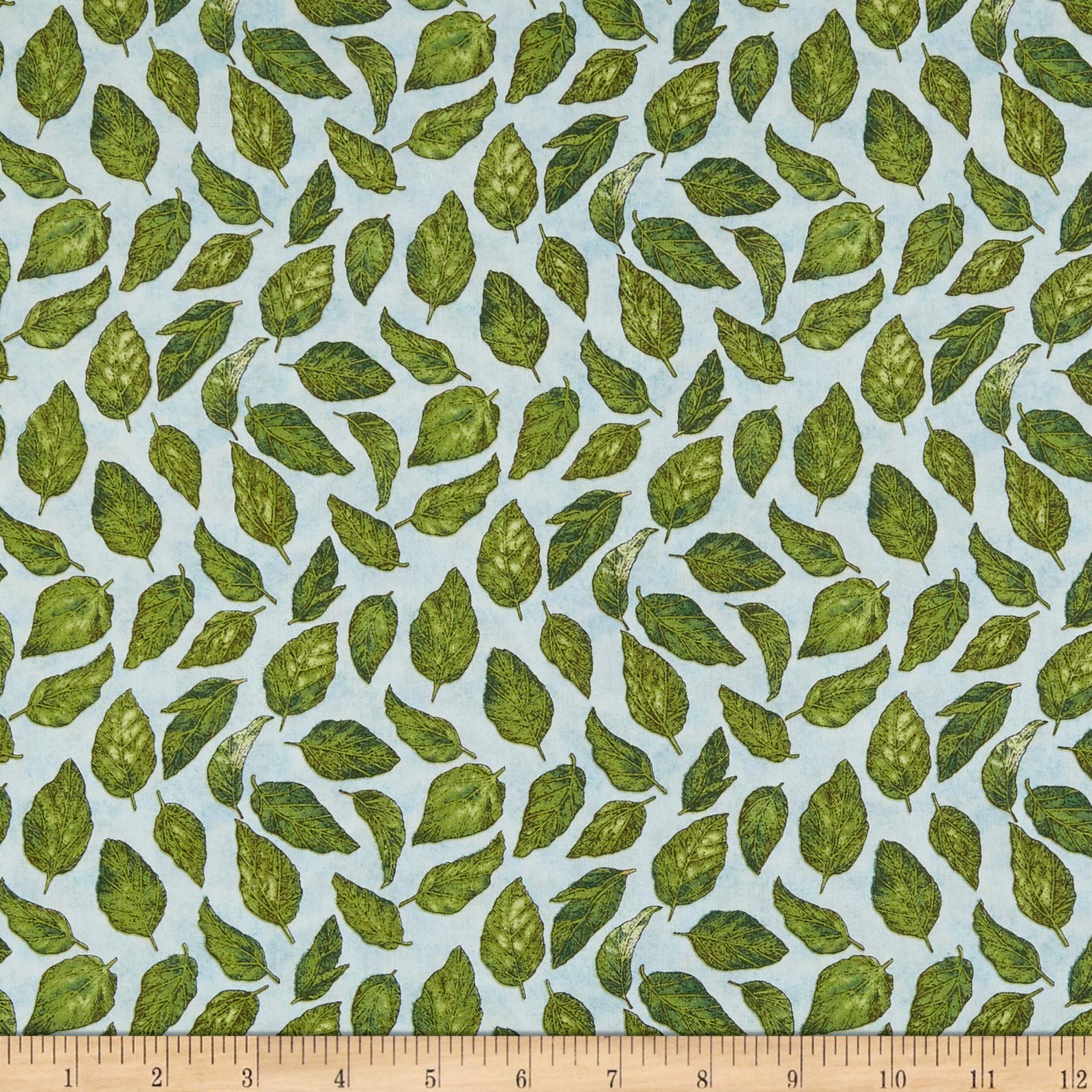 Wilmington Prints Blossom and Bloom Tossed Leaves Quilt Fabric in Mint Green - 100% Cotton Fabric by The Yard for Quilting, Sewing, and DIY Home Decor Projects