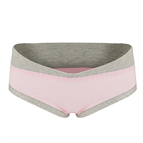 Lightweight Breathable Cotton Maternity Underwear - Low Waist Pregnancy Panties for Expecting Mothers (XXL, Pink) | Comfortable Lingerie for Daily Wear & Maternity Photos
