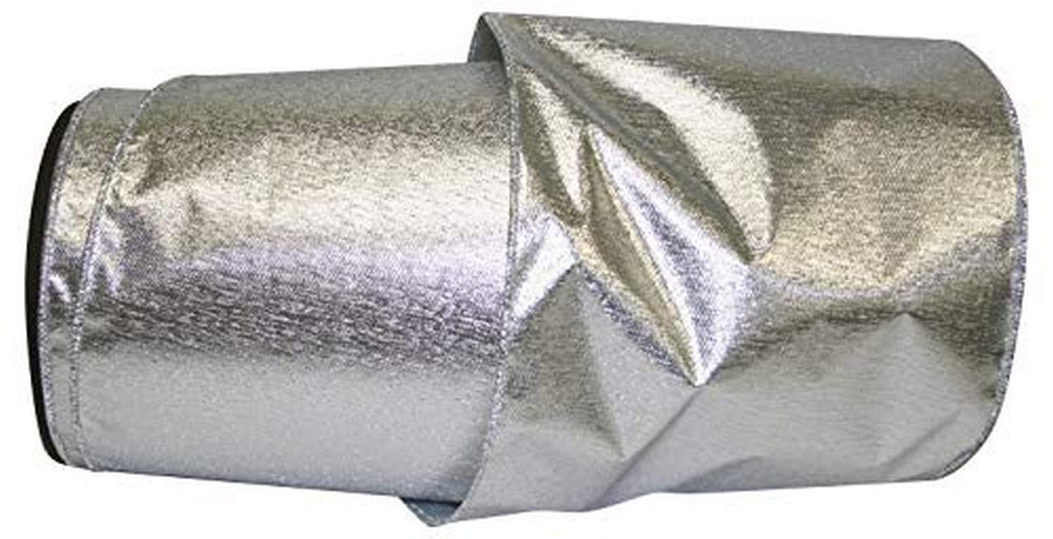 Reliant Ribbon Shimmer Heavy Wired Edge Decorative Ribbon - 6 Inch x 25 Yards Silver for Gift Wrapping, Wedding Decorations & Craft Projects
