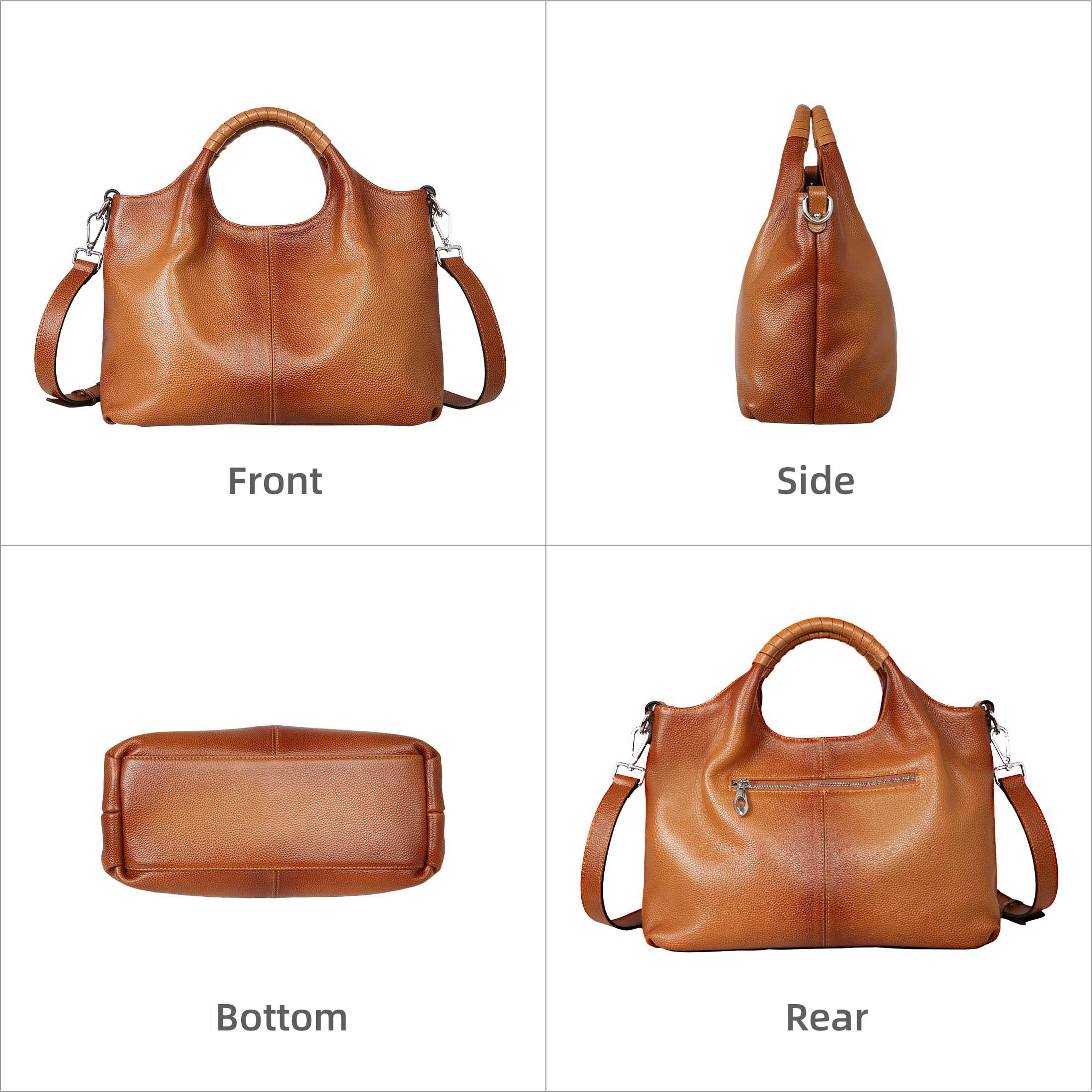 **Iswee Genuine Leather Top Handle Purse for Women - Stylish Satchel, Shoulder Bag & Crossbody Tote - Perfect for Work, Travel & Everyday Use**