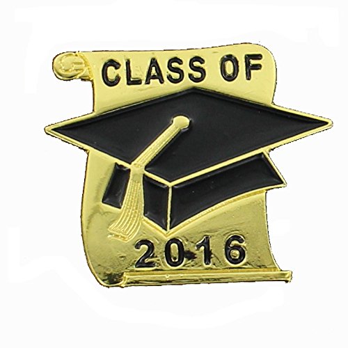 Class of 2016 Graduation Lapel Pins - Bulk Pack of 10 Metallic Student Pins for High School & College Commencement - 7/8 Inch School Awards & Gifts (Perfect for Graduation Ceremonies, Alumni Events & Class Reunions)