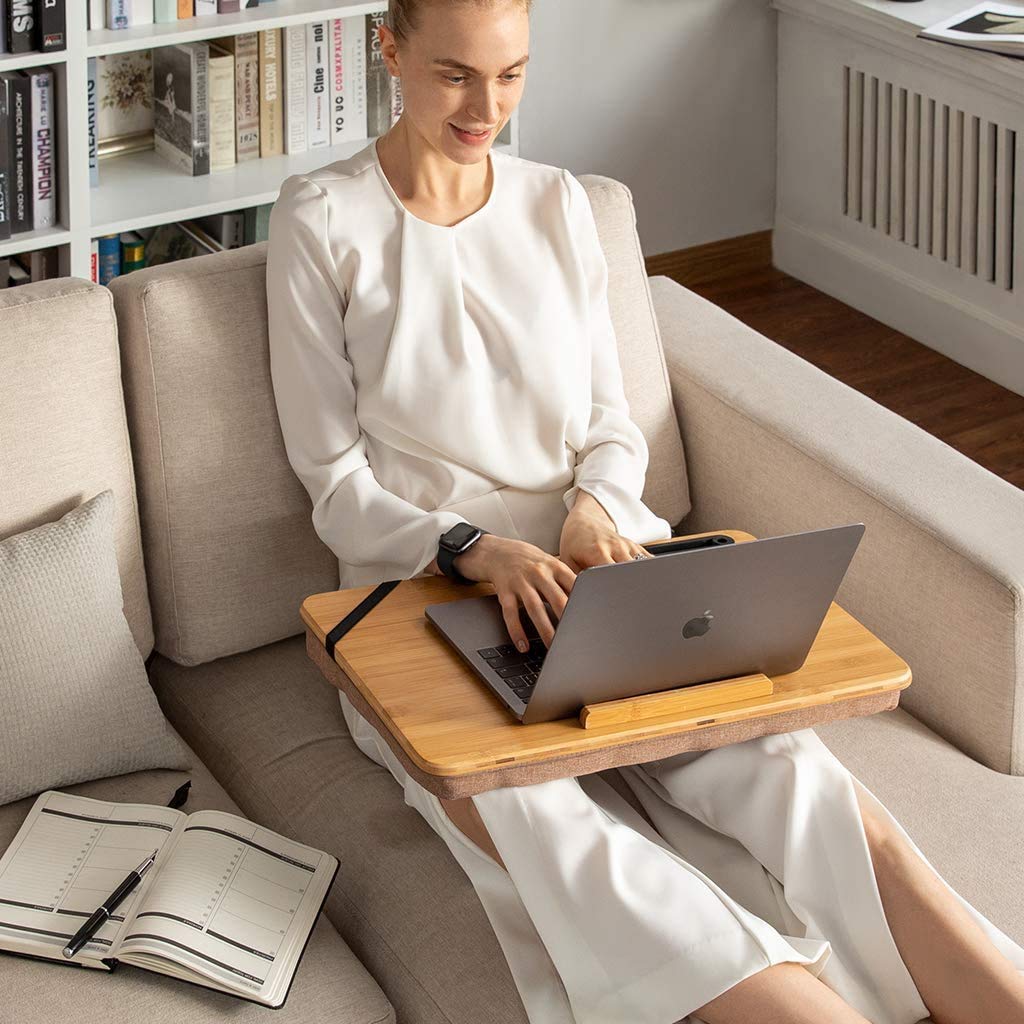 XL-Large Oversized Lap Desk - 24 Inch Wide Portable Home Office & Bed Tray with Ventilation - Fits 19 Inch Laptops - Perfect for Working, Studying, Reading or Eating in Bed, Couch or Floor