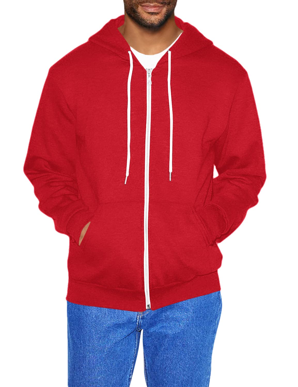 American Apparel Men's Flex Fleece Long Sleeve Zip Hoodie - Soft & Comfortable Pullover for Casual Wear, Gym, and Outdoor Activities
