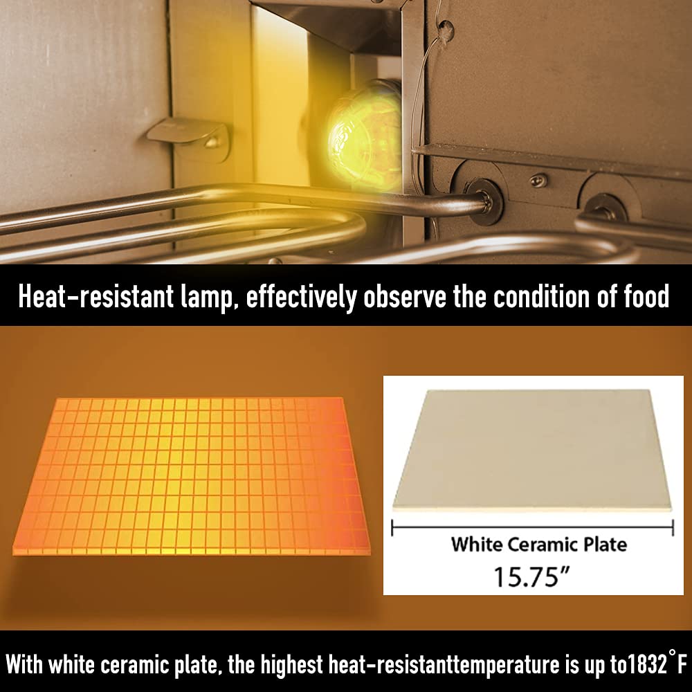 Commercial Electric Pizza Oven 16 Inch - 1400W Countertop Pizza Maker with 20L Capacity, Stainless Steel Single Deck Toaster & Broiler for Restaurant, Home & Bakery - Perfect for Pizzas, Snacks, Baking & Broiling