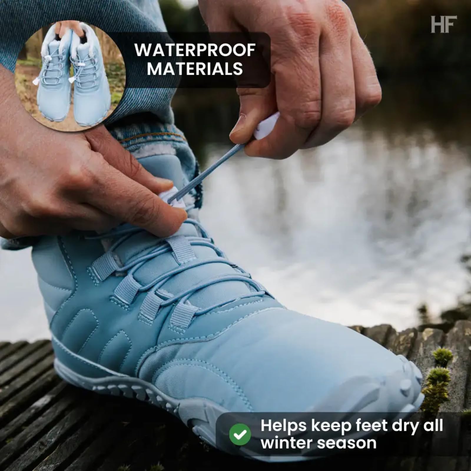 Caspar Pro HF - Non-Slip Comfortable Winter Barefoot Shoes for Men & Women | Warm Supportive Unisex Walking Boots for Outdoor Hiking, Snow & Cold Weather Activities
