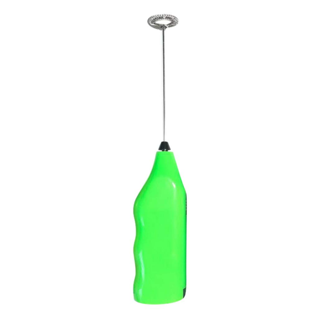 Portable Mini Electric Handheld Egg Beater - Battery Operated Whisk for Eggs, Cream, Coffee & Cake Mixing - Foam Maker for Home Latte, Cappuccino & Milk Frothing - Perfect for Baking, Cooking & Coffee Making (Green)