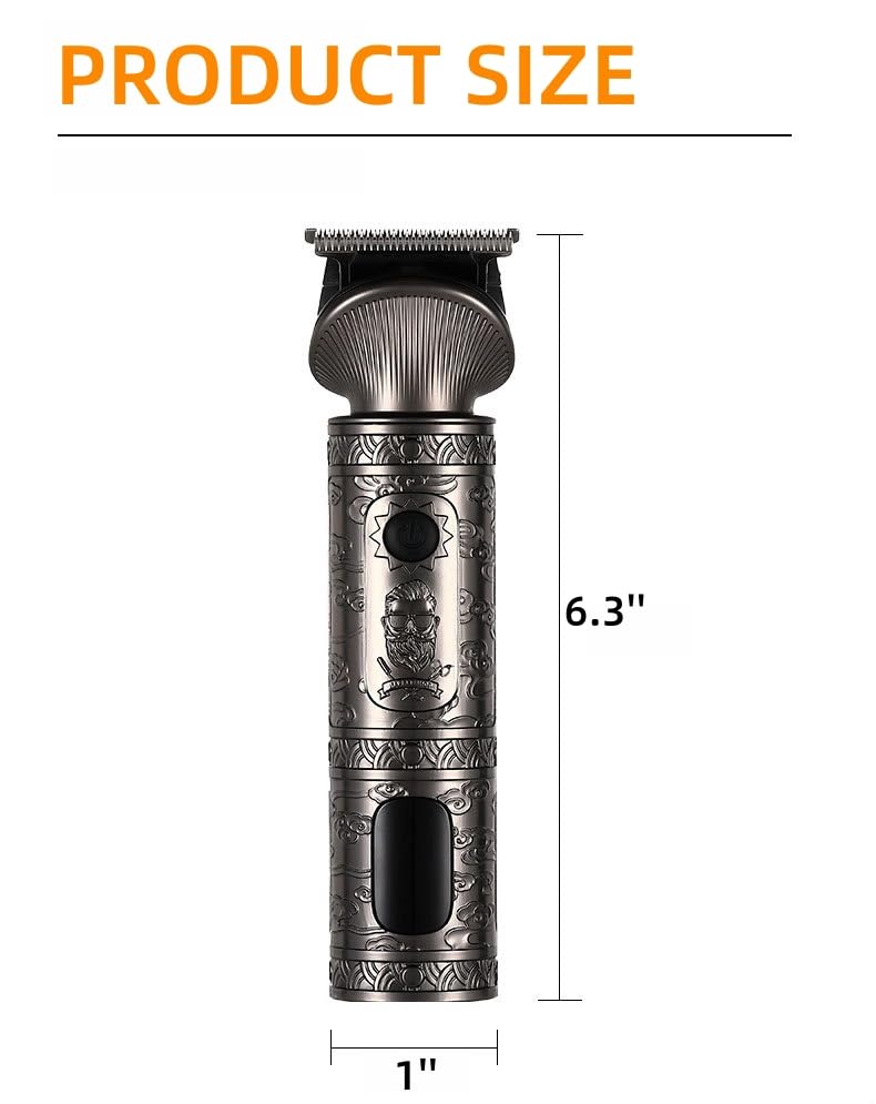 Professional Hair Clippers for Men - 6-in-1 Electric Beard Trimmer & Body Grooming Kit with Nose Hair Trimmer, Rechargeable Shaver for Men | Perfect for Home Grooming, Travel & Birthday Gifts for Dad (Silvery)