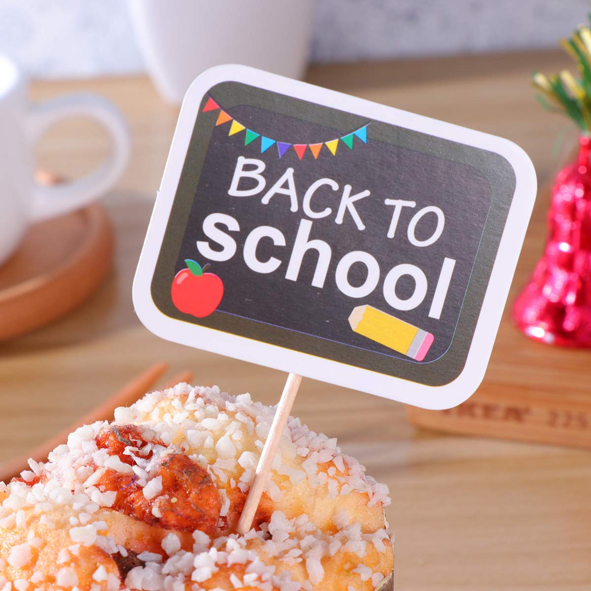 18Pcs Back to School Cupcake Toppers - Welcome Class Party Decorations for Classroom Treats, Sweet Dessert Toppers for First Day of School Celebrations