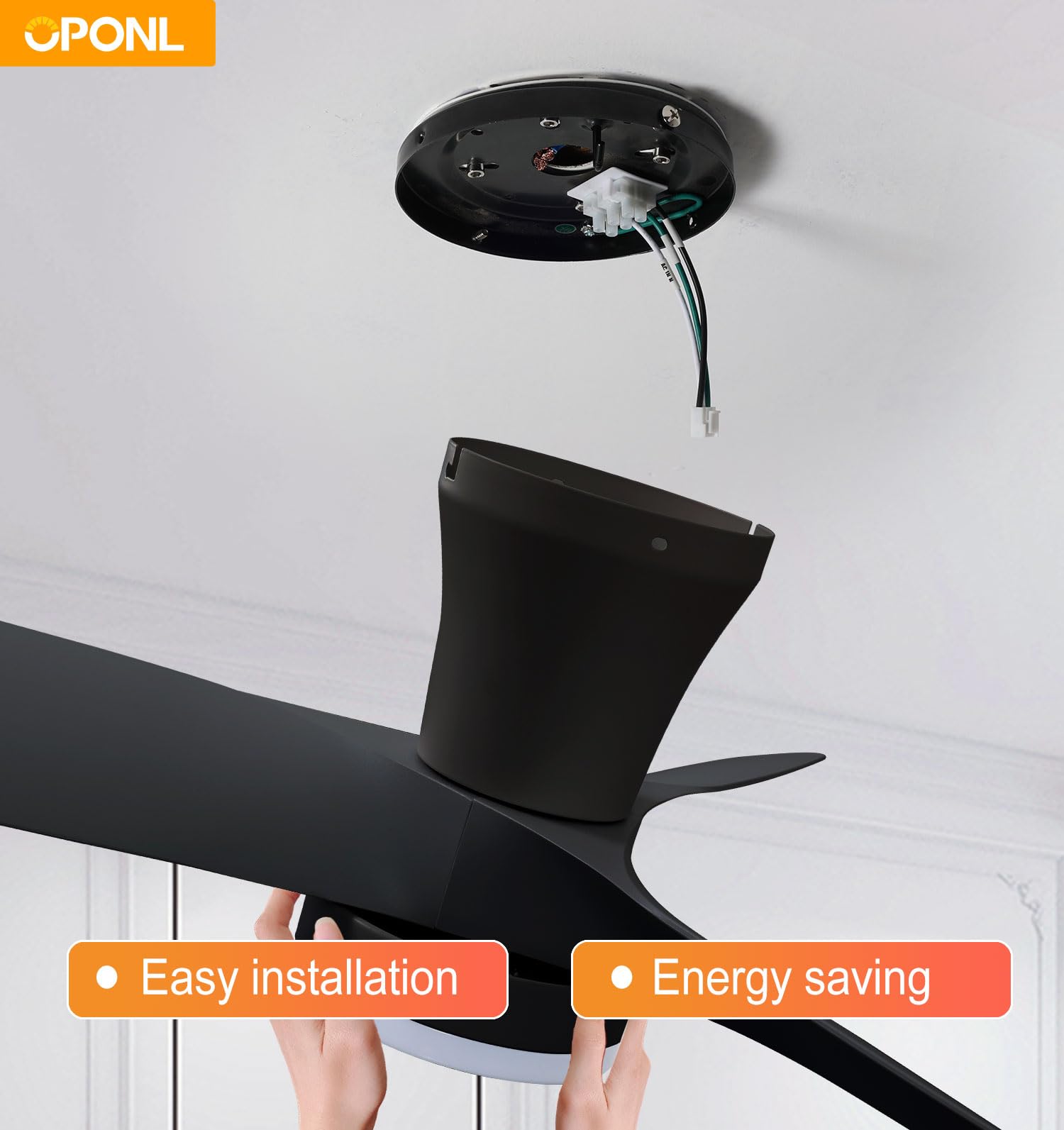 30 Inch Black Ceiling Fan with Light - High Airflow Quiet DC Motor - Modern Ceiling Fans with Lights for Bedroom, Kitchen, Dining Room & Patio - Perfect for Cooling and Lighting Indoor/Outdoor Spaces
