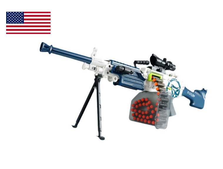 LH SAW M249 Electric Dart Blaster Toy Gun - Blue (US Stock) - Perfect for Outdoor Games, Nerf Battles & Backyard Fun