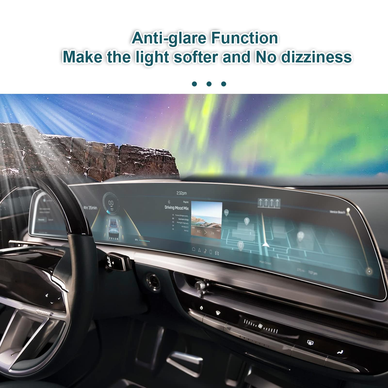 YEE PIN 2025 2024 Cadillac Lyriq Screen Protector - HD Clear Anti-Scratch Film for 2025 Cadillac CT5 & 2024-2025 XT4 Infotainment Display - Perfect for Road Trips & Daily Commuting