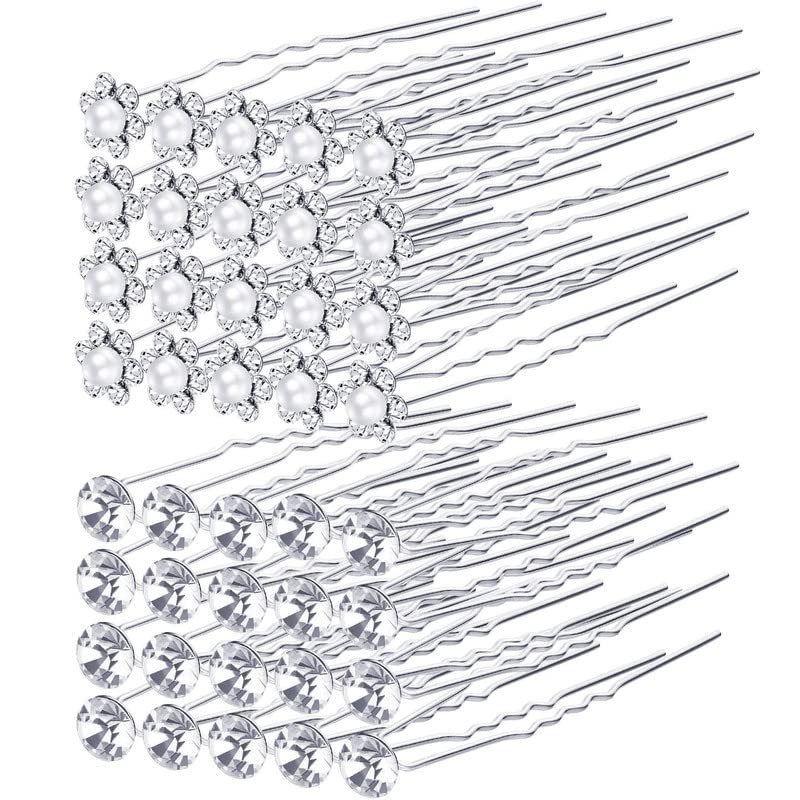 FAMEZA Bridal Hair Pins Set - Sparkling Rhinestone Wedding Hair Clips for Women & Girls - Perfect for Bridal Parties, Prom, and Special Occasions