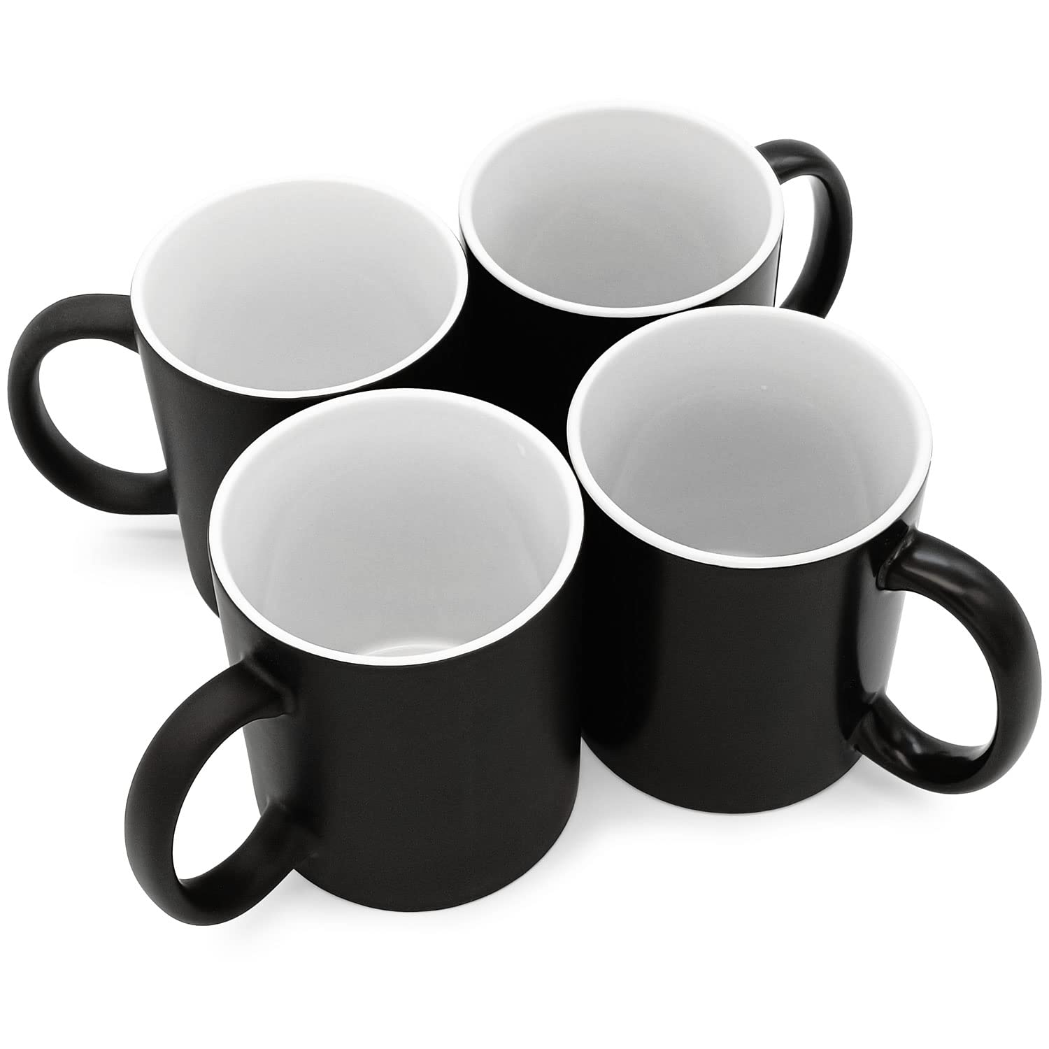 11oz Magic Color Changing Ceramic Mug - Professional Grade Sublimation Porcelain Cup with Black Glossy Finish (Case of 36) - Perfect for Coffee, Tea, Gifts & Custom Printing Business