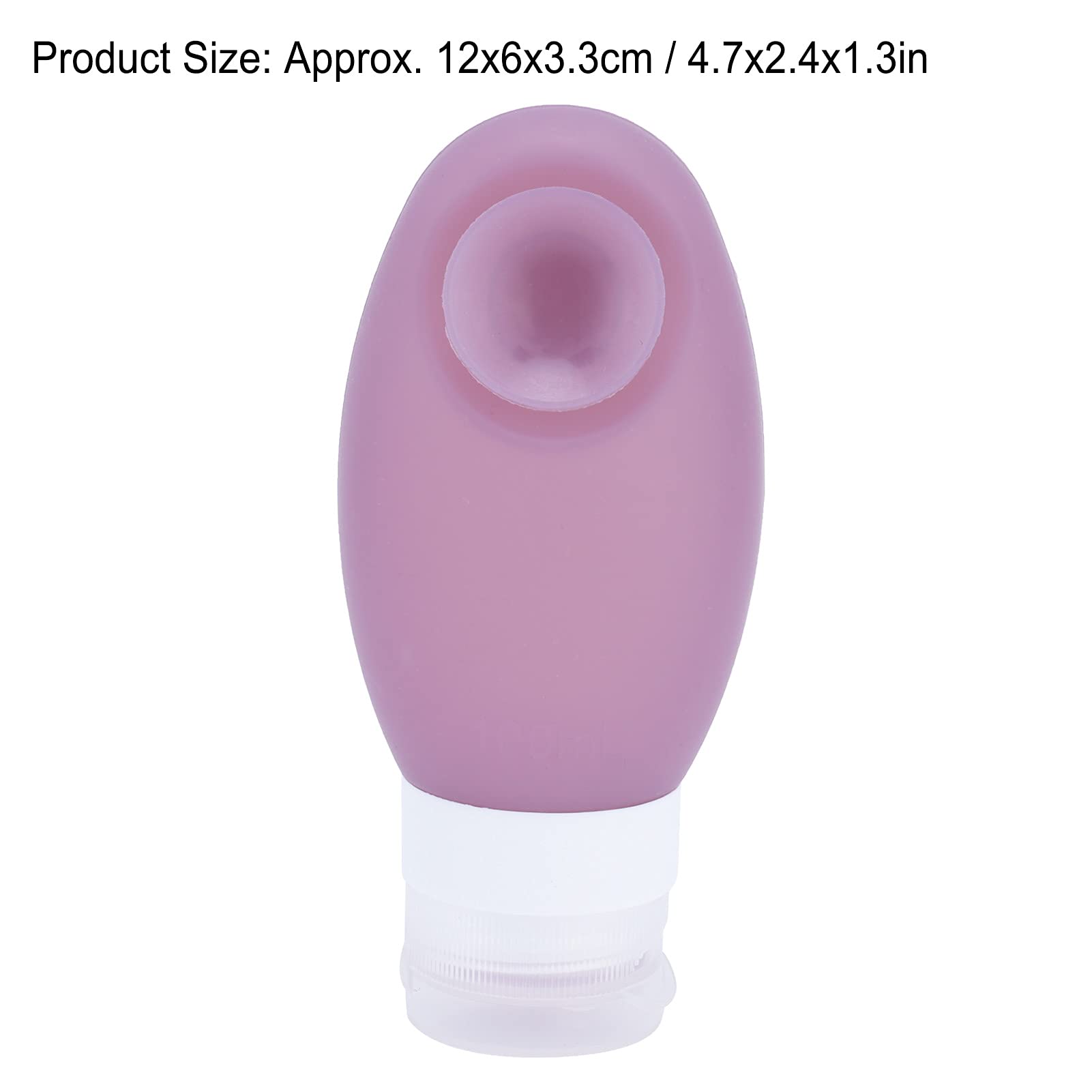 100ml Mini Travel Bottles - Refillable Silicone Toiletry Containers with Suction Cup for Shampoo, Conditioner & Lotion (Purple) | Perfect for Airplane Carry-on, Gym Bag & Vacation Essentials
