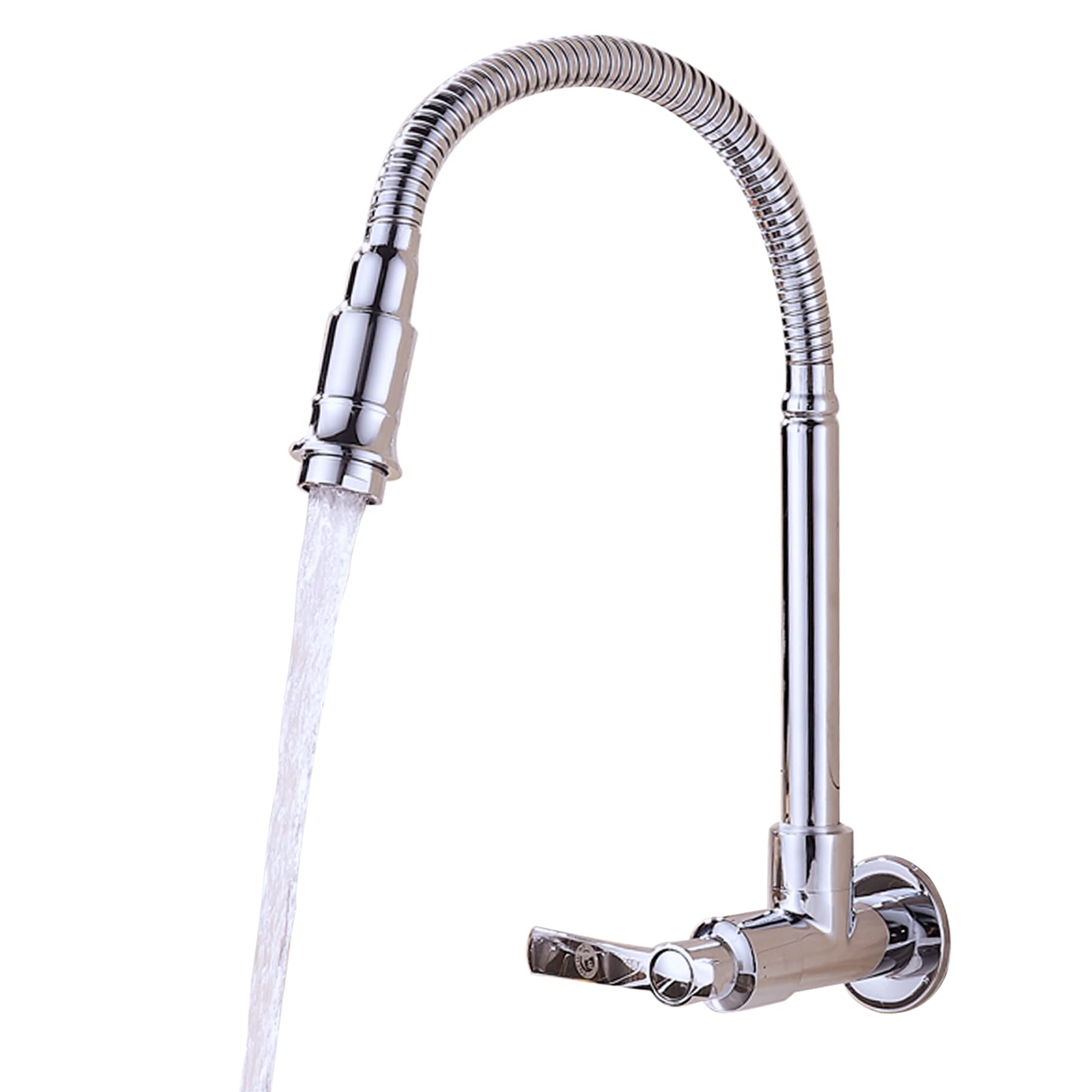 1-Handle Chrome Kitchen Sink Faucet with Single Hole Wall Mount - Perfect for Modern Homes & Small Spaces