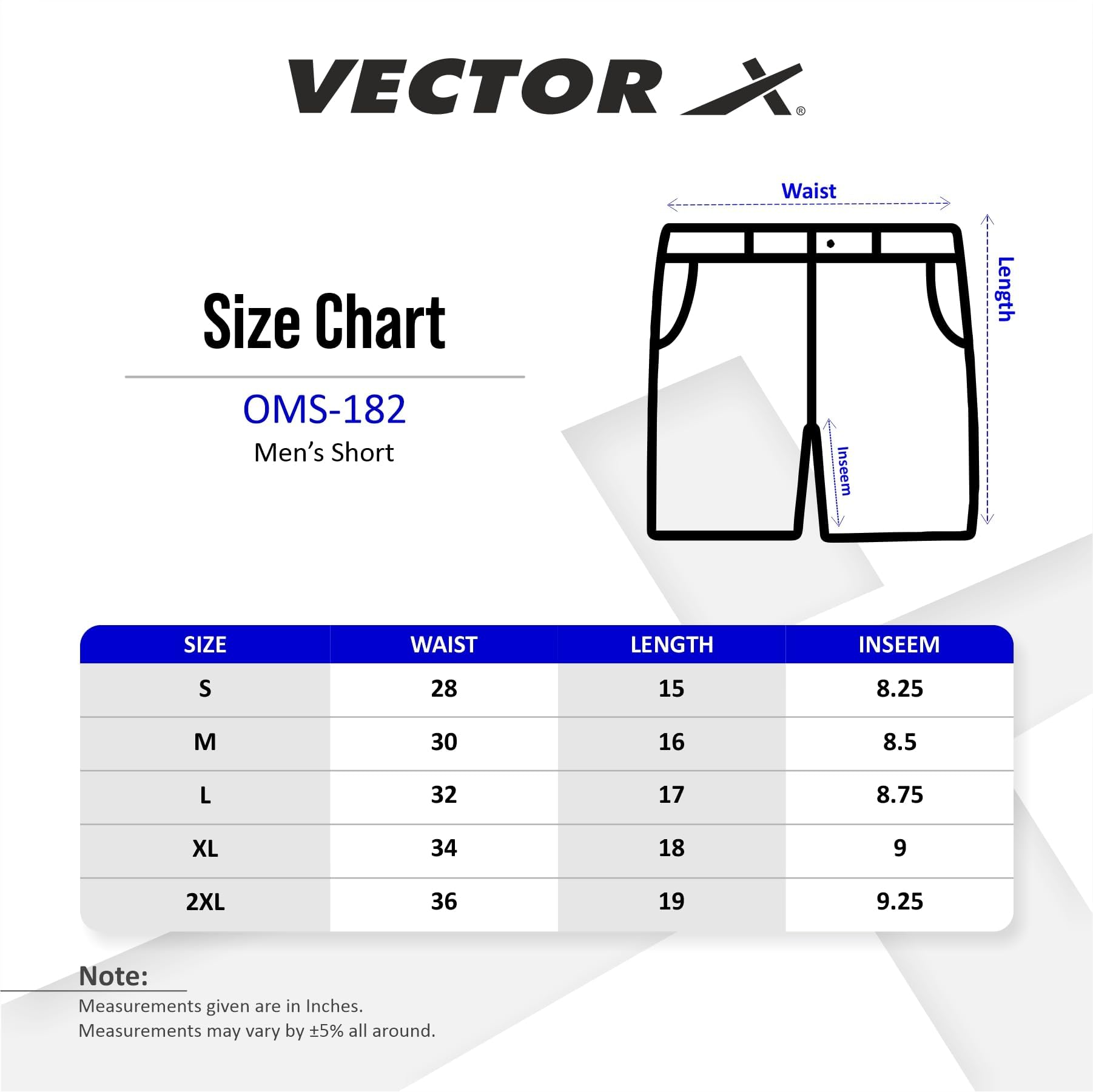 Vector X OMS-182 Unisex Compression Sports Shorts - Breathable & Body-Fit Athletic Shorts for Running, Gym Workouts & Active Lifestyle