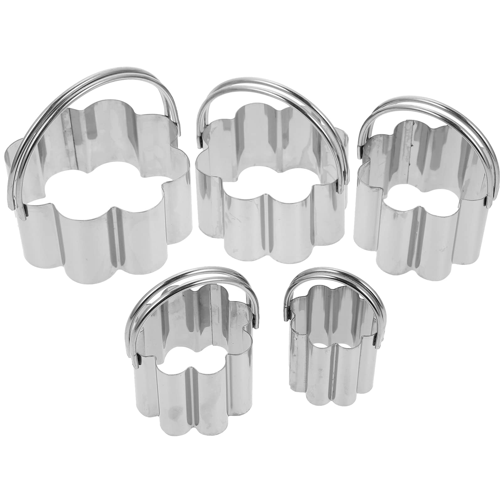 UPKOCH 5-Piece Stainless Steel Cookie Cutter Set - Flower Shaped Biscuit Molds, Fondant Cutters, Pastry Tools for Baking Cookies, Cakes, Cupcakes - Perfect for Home Kitchen, Holiday Baking & DIY Desserts