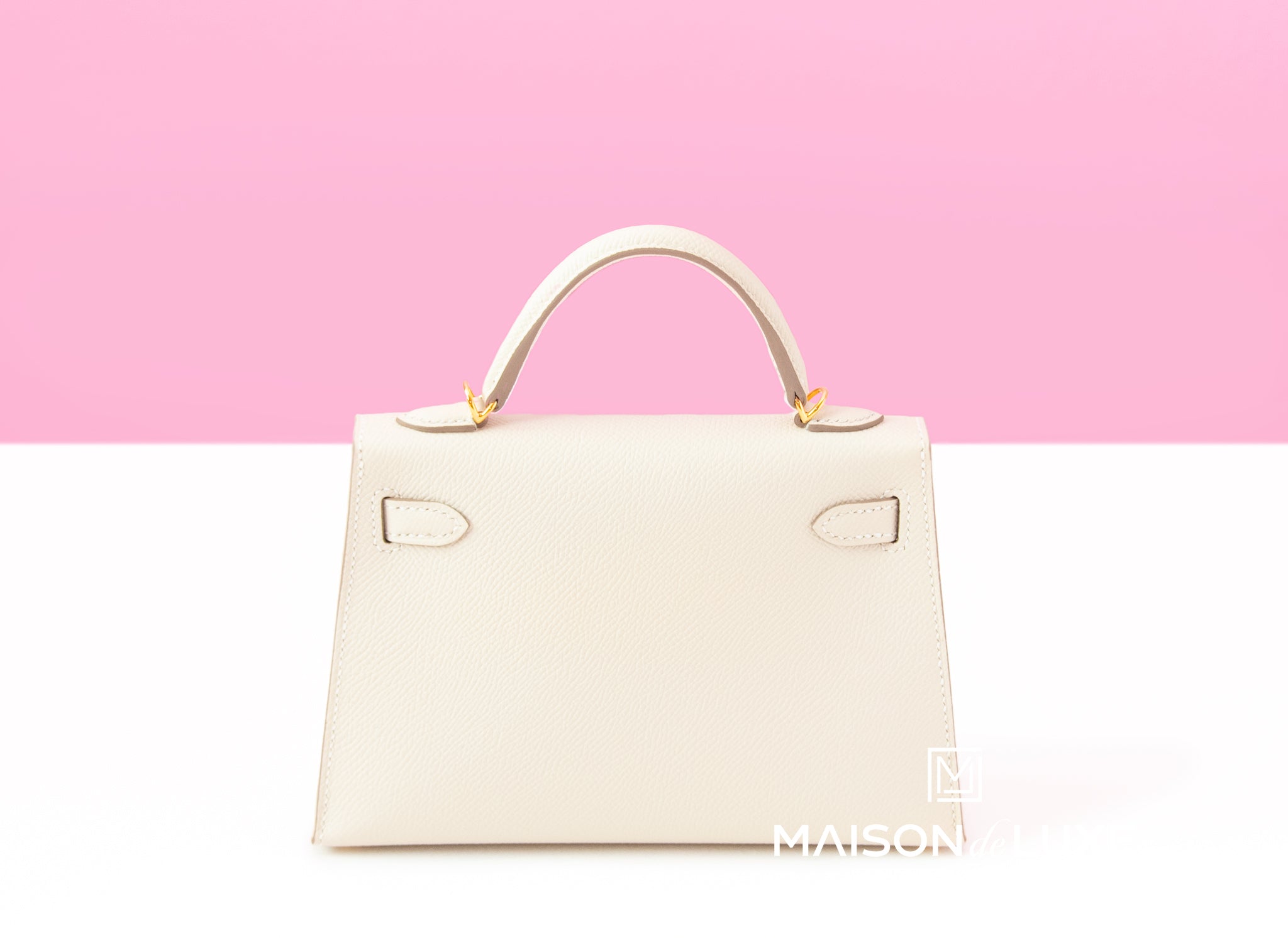 Hermes Mini Kelly II 20 Bag in Craie Epsom Leather with Gold Hardware - Luxury Crossbody Purse for Women, Perfect for Parties & Date Nights