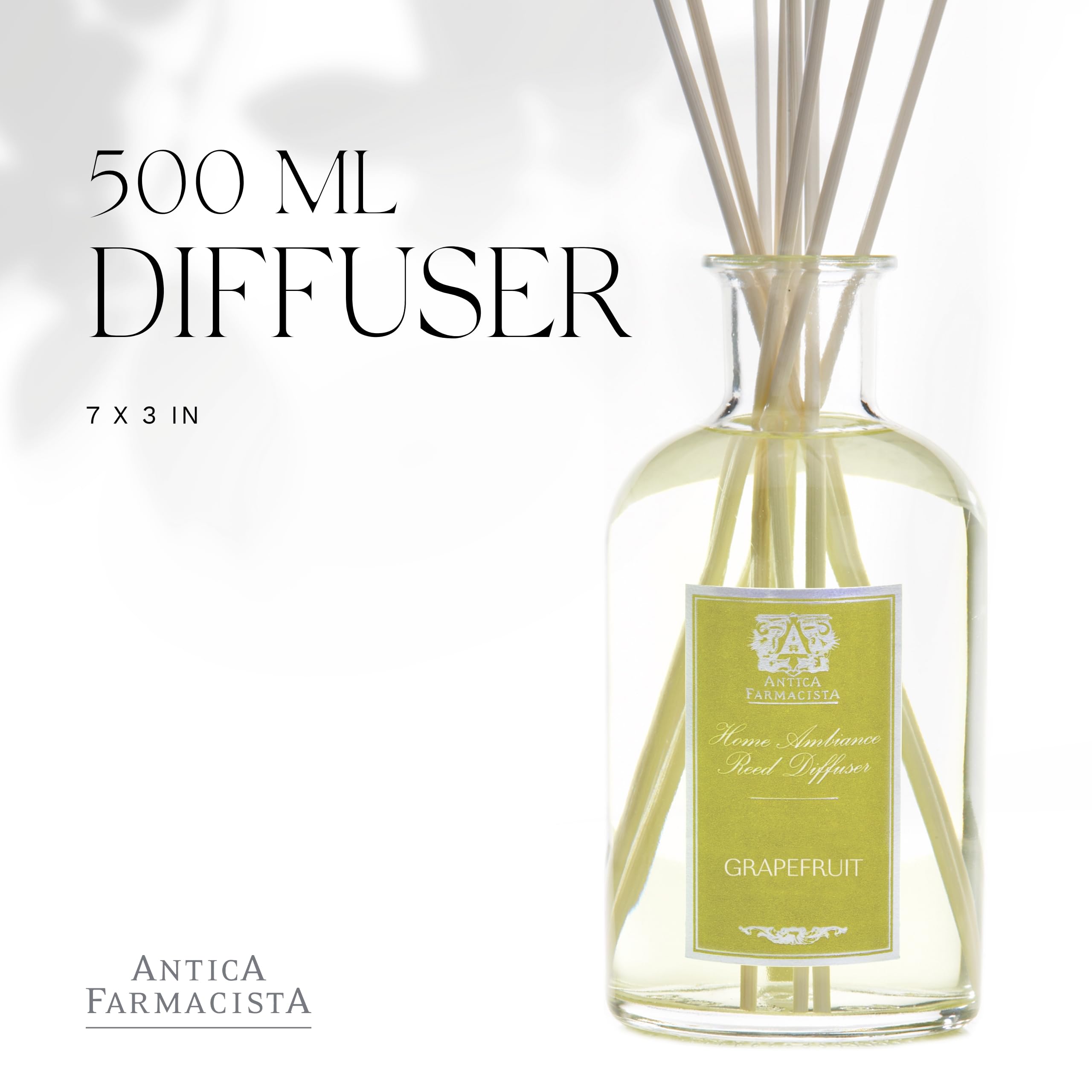 Antica Farmacista Grapefruit Scented Home Ambiance Diffuser - 16.9 Fl Oz Essential Oil Aromatherapy for Relaxation, Spa & Bedroom Decor